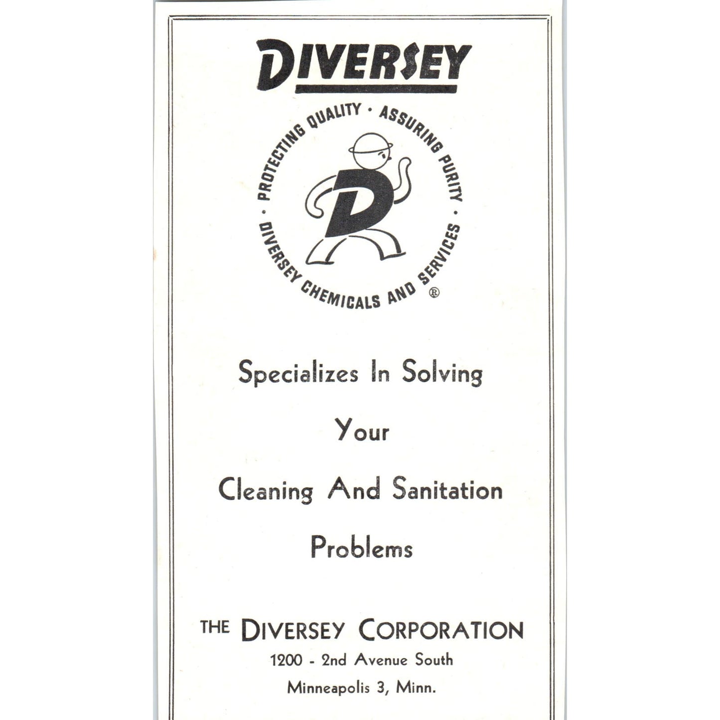 Kollmann Monumental Works St. Cloud, Diversey Corp Minneapolis 1953 Ad AE9-DC2