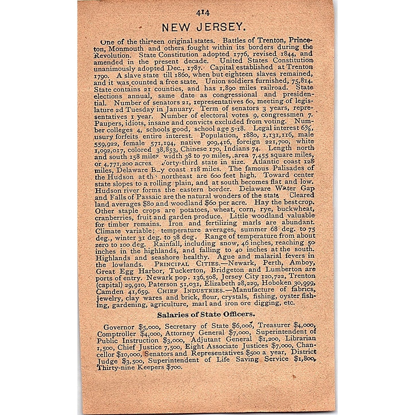 Antique 1889 Map of Nevada 1889 Pocket Map Engraving SAG4-H4