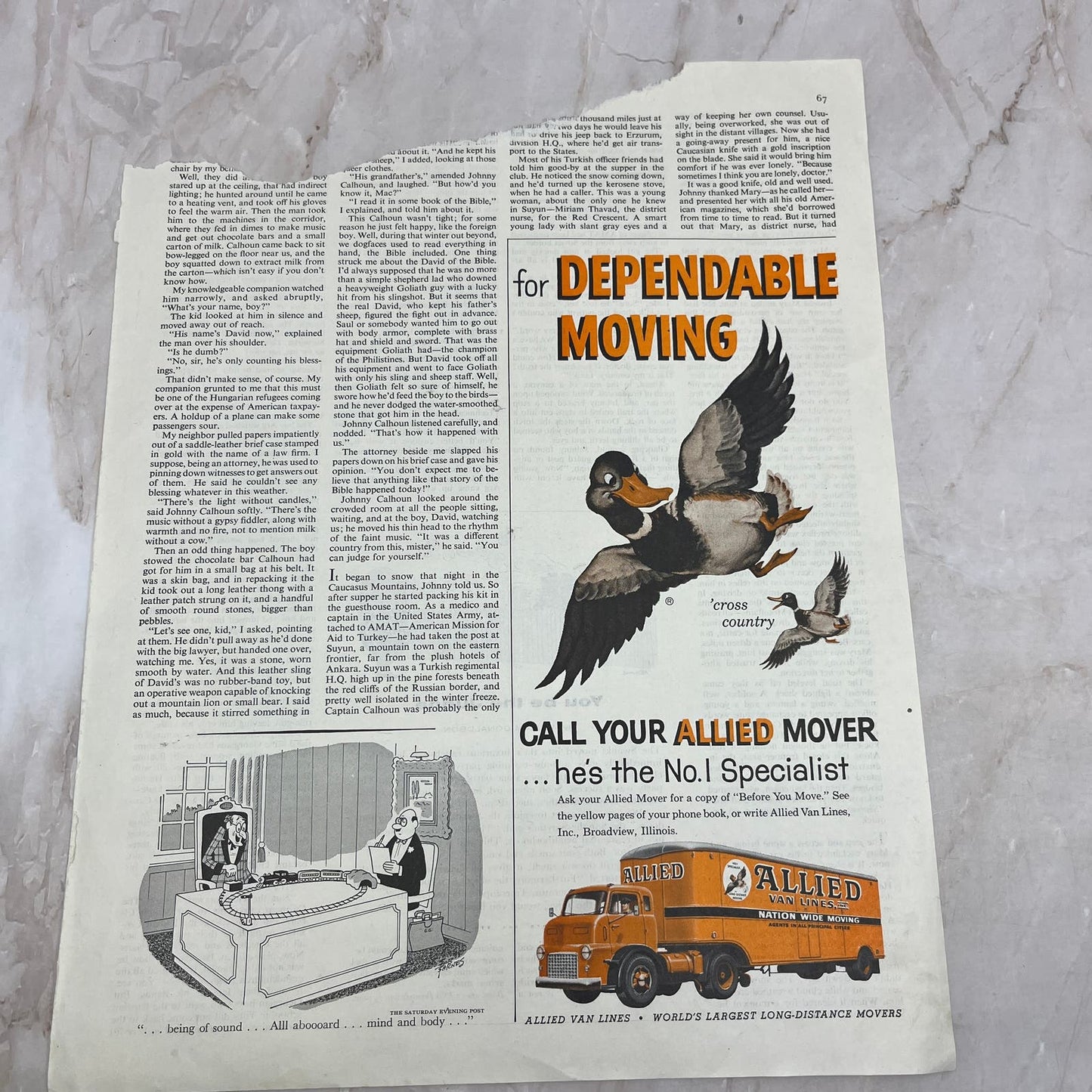 Allied Van Lines Cross Country Moving Ducks Magazine Advertisement FL6-7