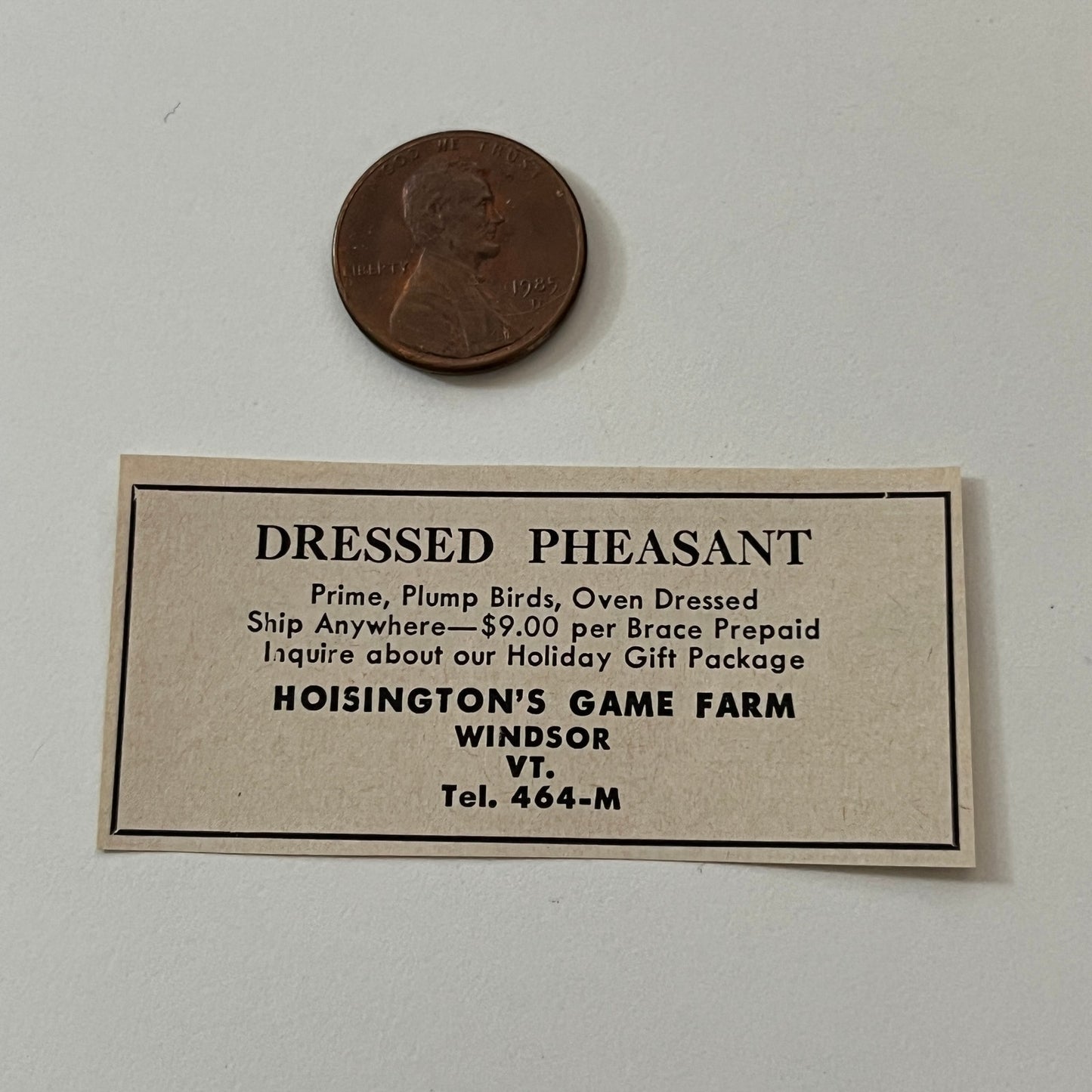 Hoisington's Game Farm Pheasant Windsor VT 1952 Yankee Magazine Ad SAG5-S3