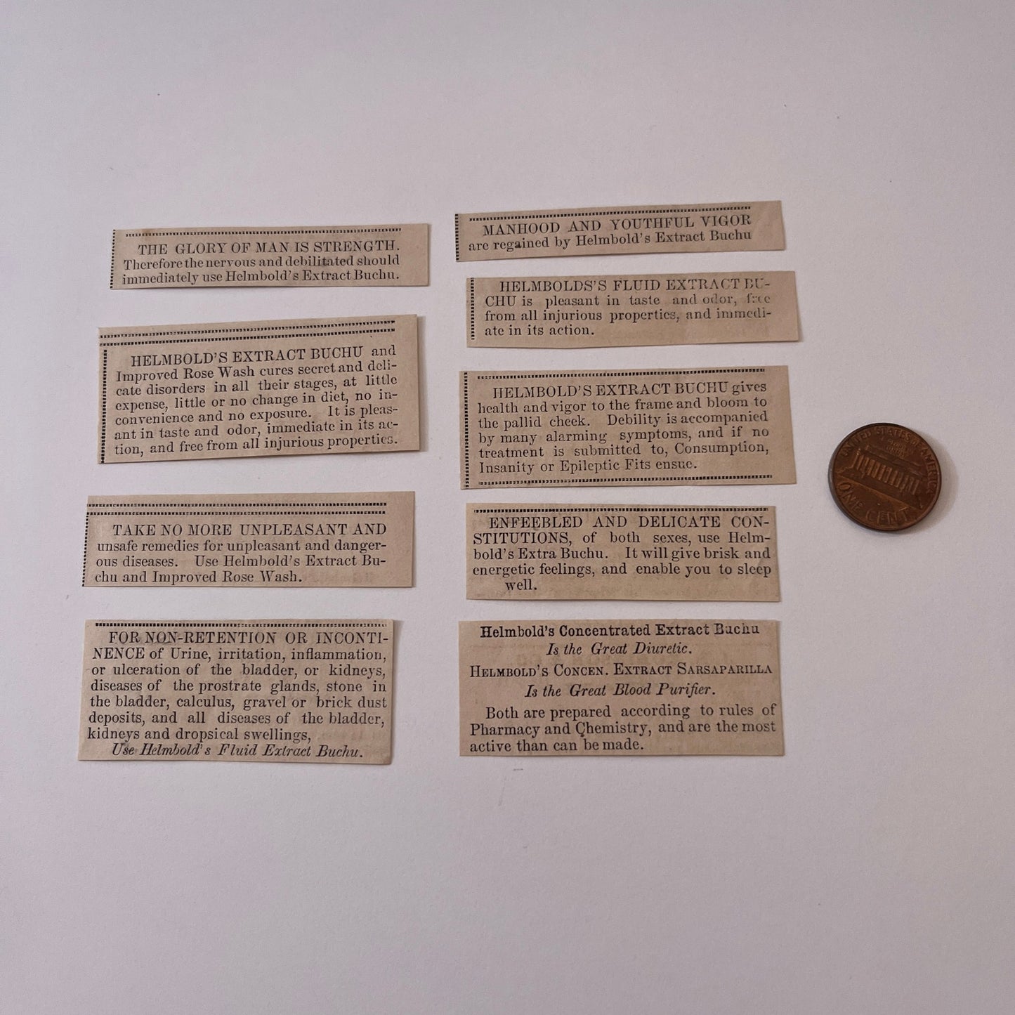 Hembold's Fluid Extract Buchu Lot of 9 Ads 1867 Ad AG8-M5