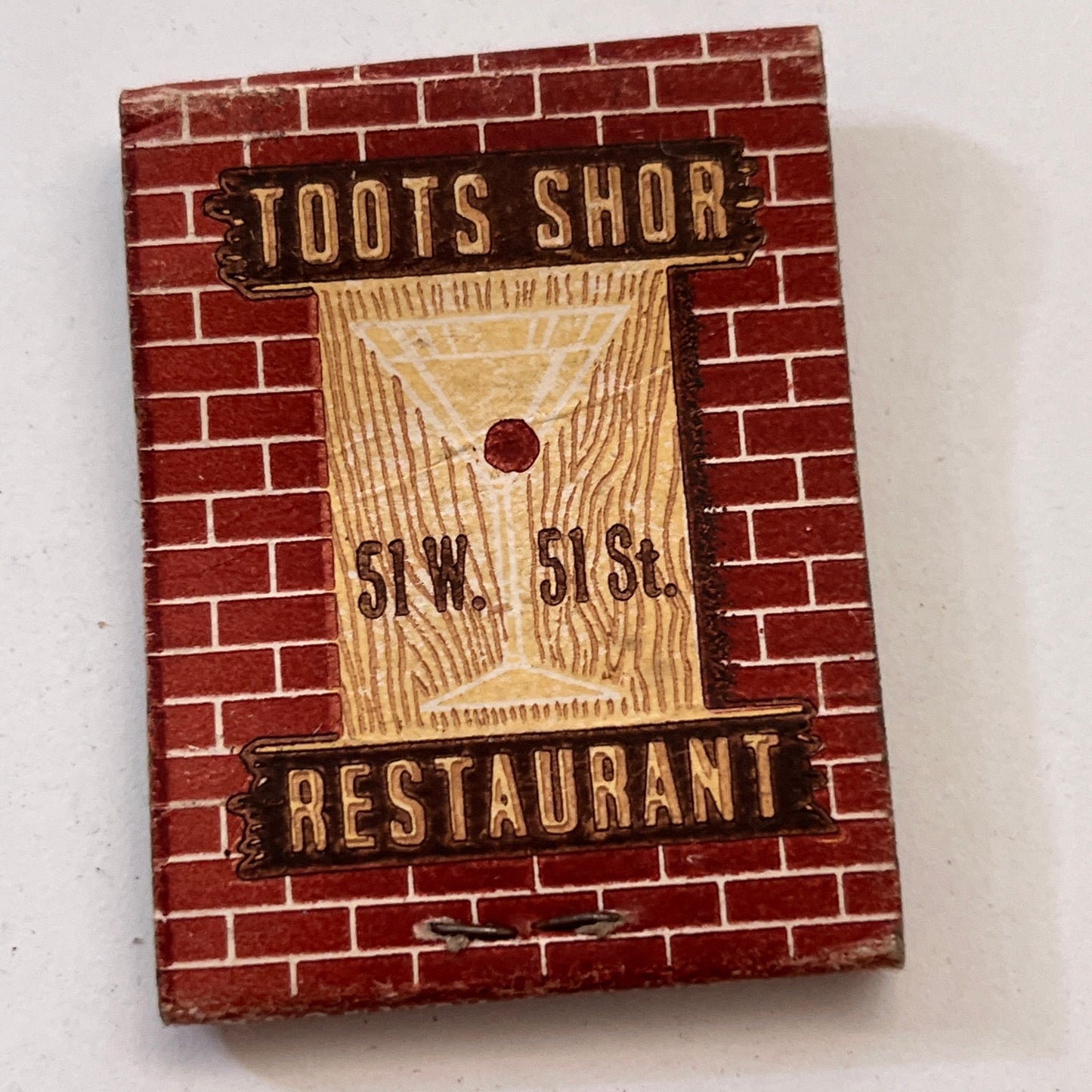 Toots Shor 51 W. 51 St New York Vintage Matchbook Cover TB8-MB3-9