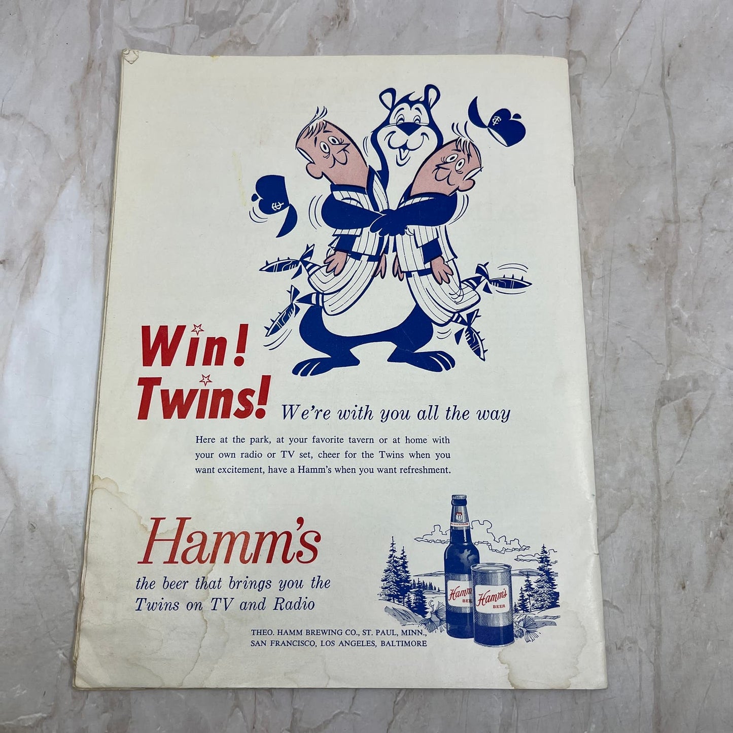 Minnesota Twins 1961 Official Program And Scorecard MLB Baseball TI9-P4