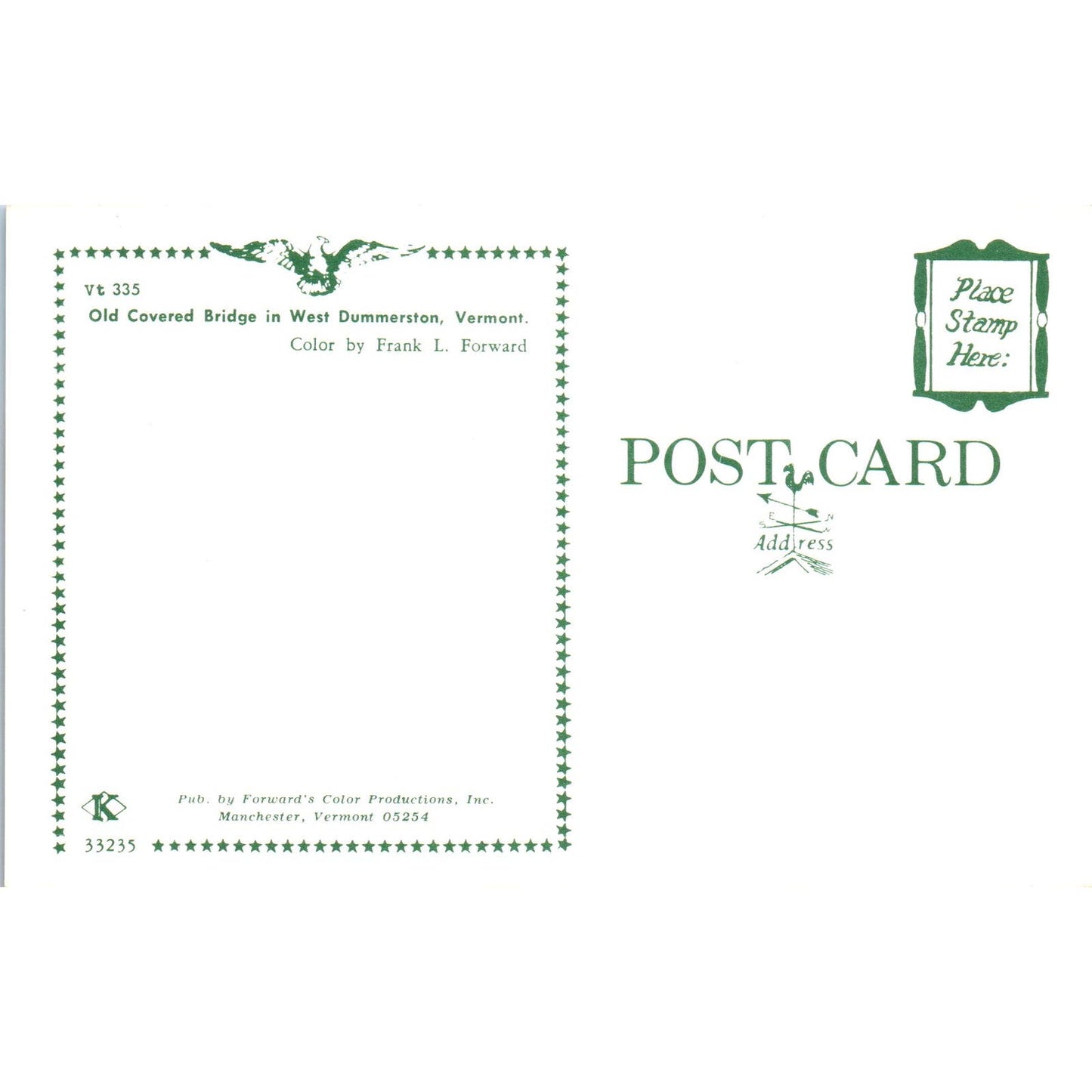 Old Covered Bridge West Dummerston Vermont Covered Bridge Postcard PB12
