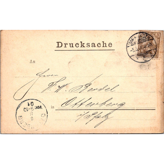 J.M. Baum Wiesbaden-Diez Otterburg 1901 German Reich Postcard TE2-GRQ