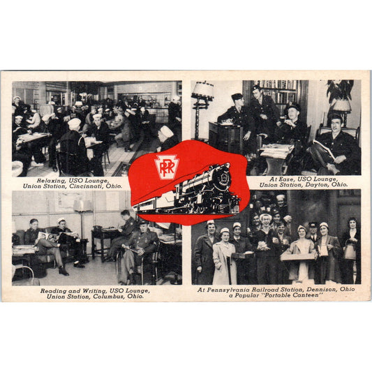 1940s WWII Pennsylvania Railroad Making Servicemen Comfortable Postcard TH9-SX2