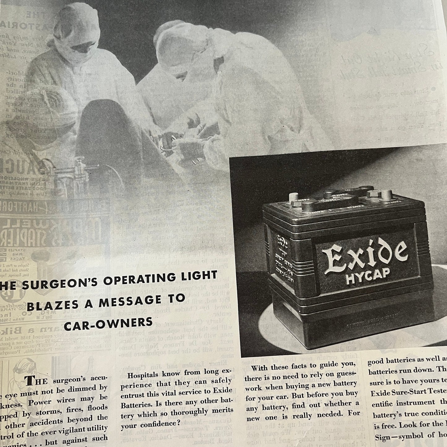 The Electric Storage Battery Co. Philadelphia PA 1937 Ad SV1-6