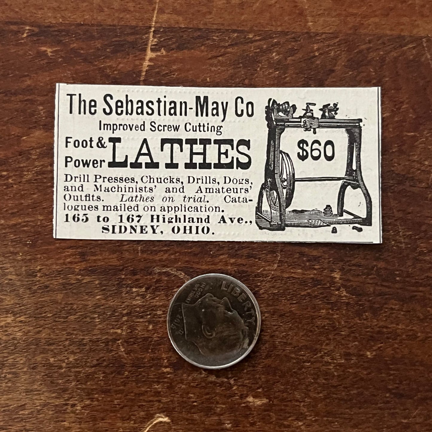 The Sebastian-May Co Lathes Sidney OH Original Advertisement AD8-P29