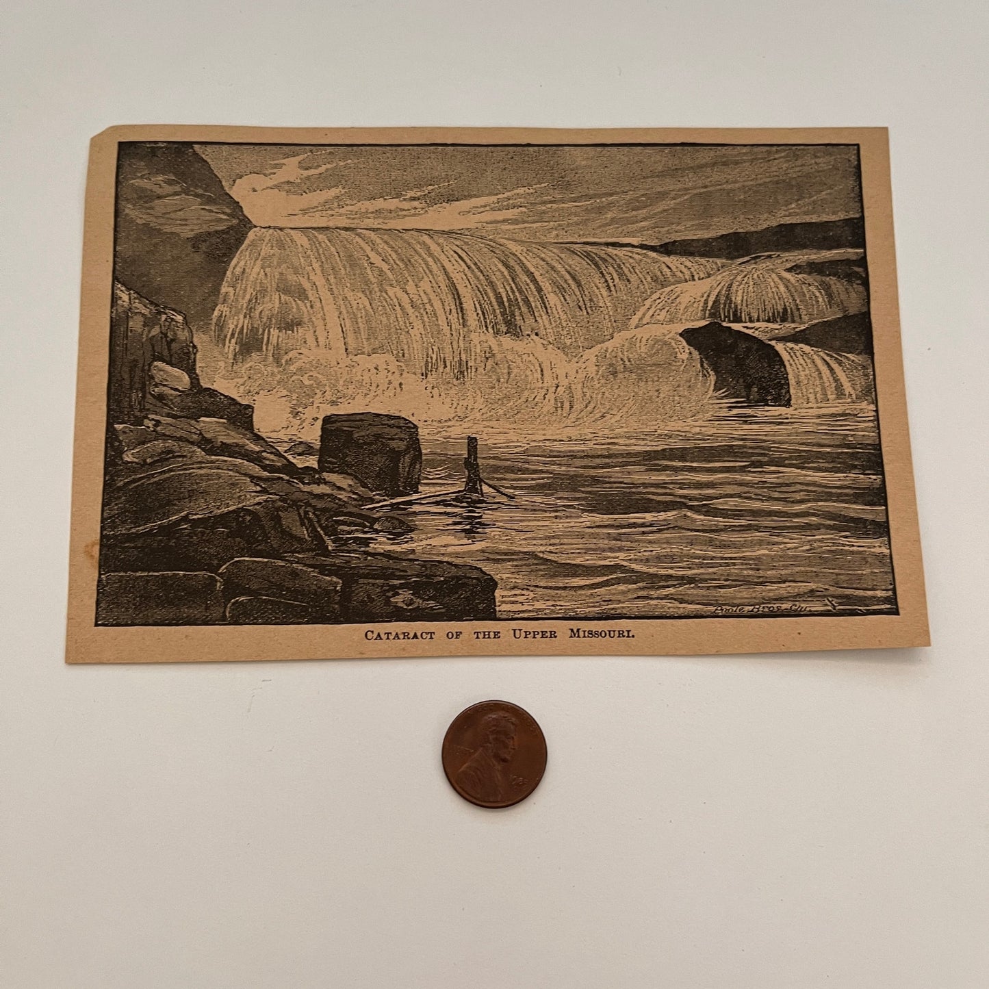 Cataract of the Upper Missouri 1894 Art Engraving SAG4-8