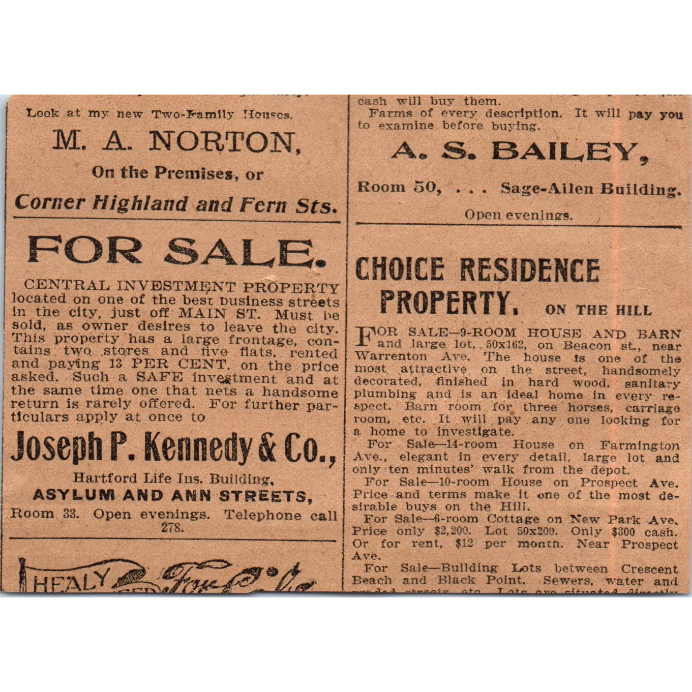 Dow & Hatch Church Street Hartford 1901 Newspaper Ad AD8-H2