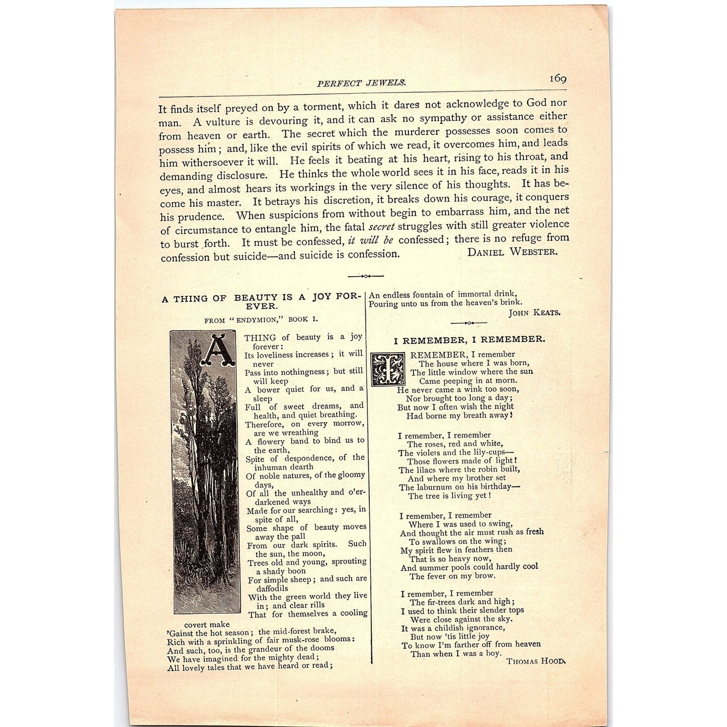 The Dream of Eugene Aram - Thomas Hood 2 Pages 1884 Poem TA5-CJ-4