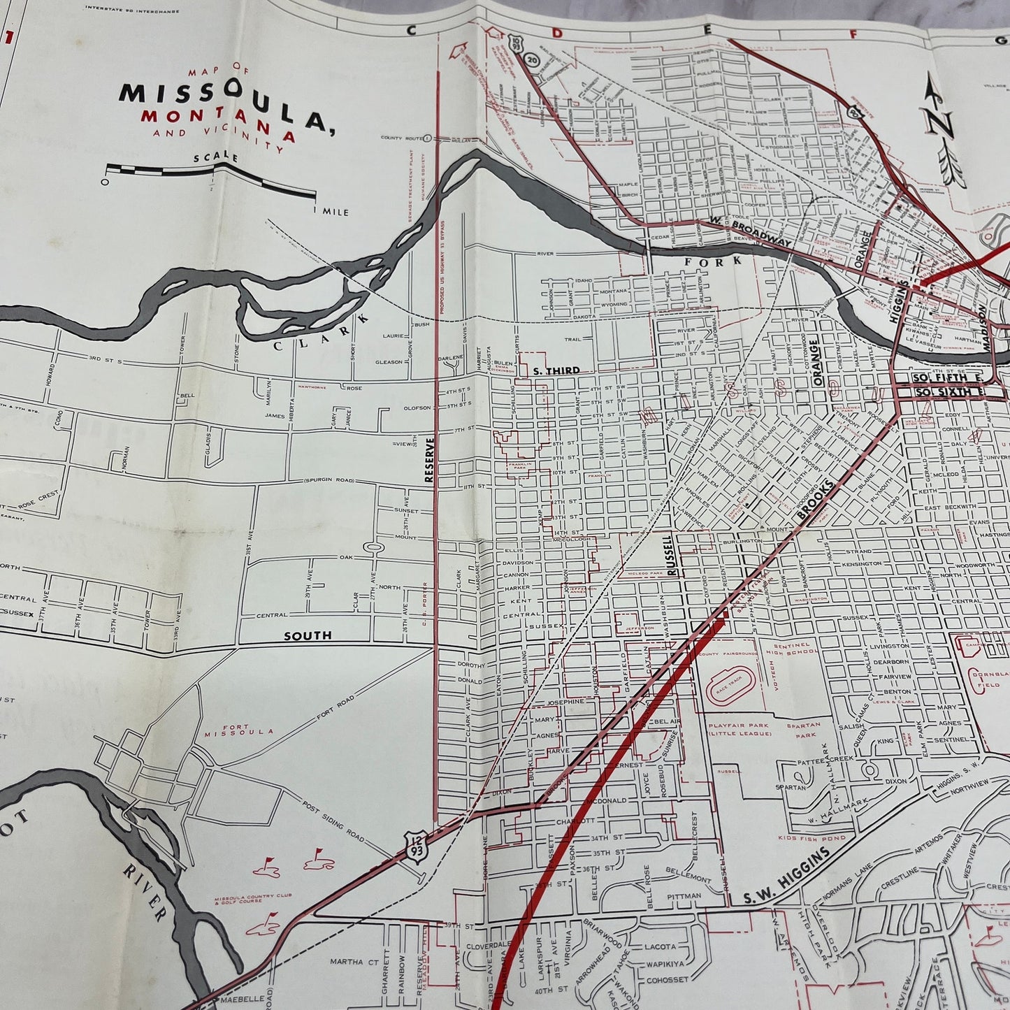 1969 Personal Guide to Missoula Montana Fold Out Map TH2-MP2