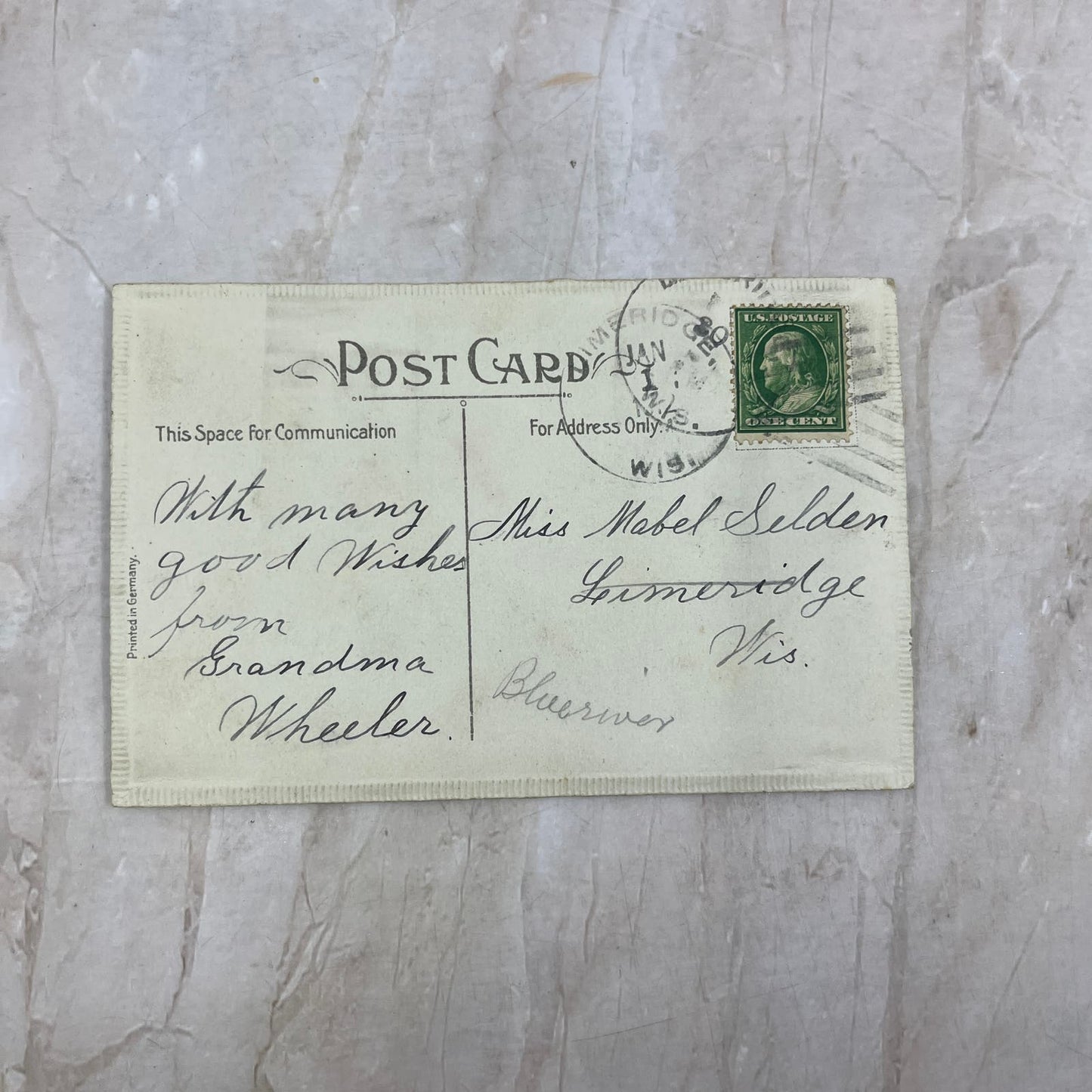 c1910 New Years Postcard Airbrushed Heavy Embossed Postcard TI8-S5