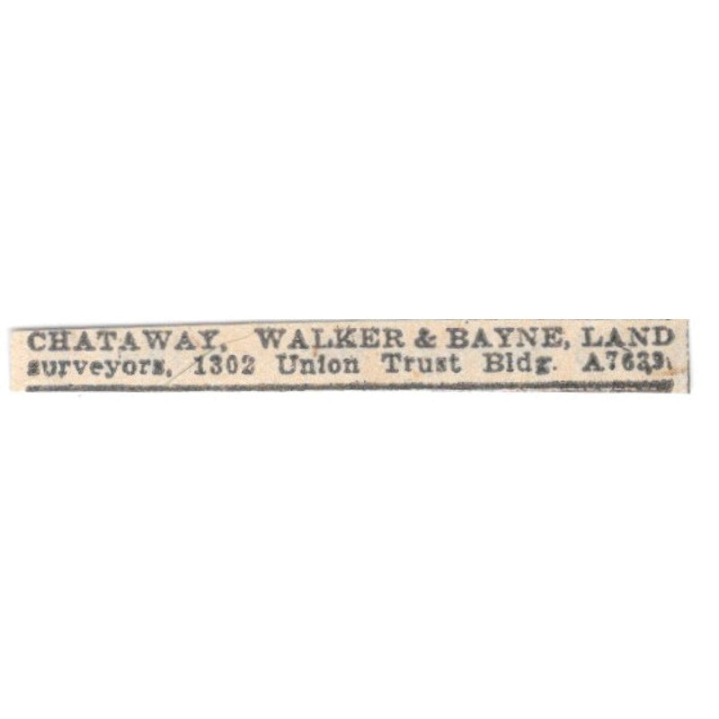 Chataway, Walker & Bayne Land Surveyors Winnipeg 1920 Ad AG2-S11