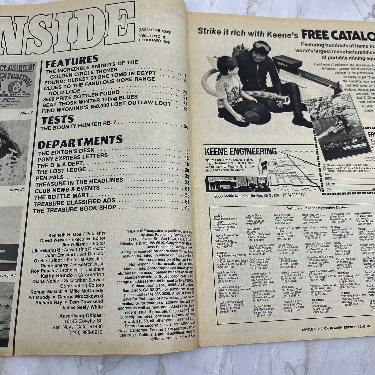 1980 Feb - Treasure Magazine - Treasure Hunting Metal Detecting Gold Coins M10