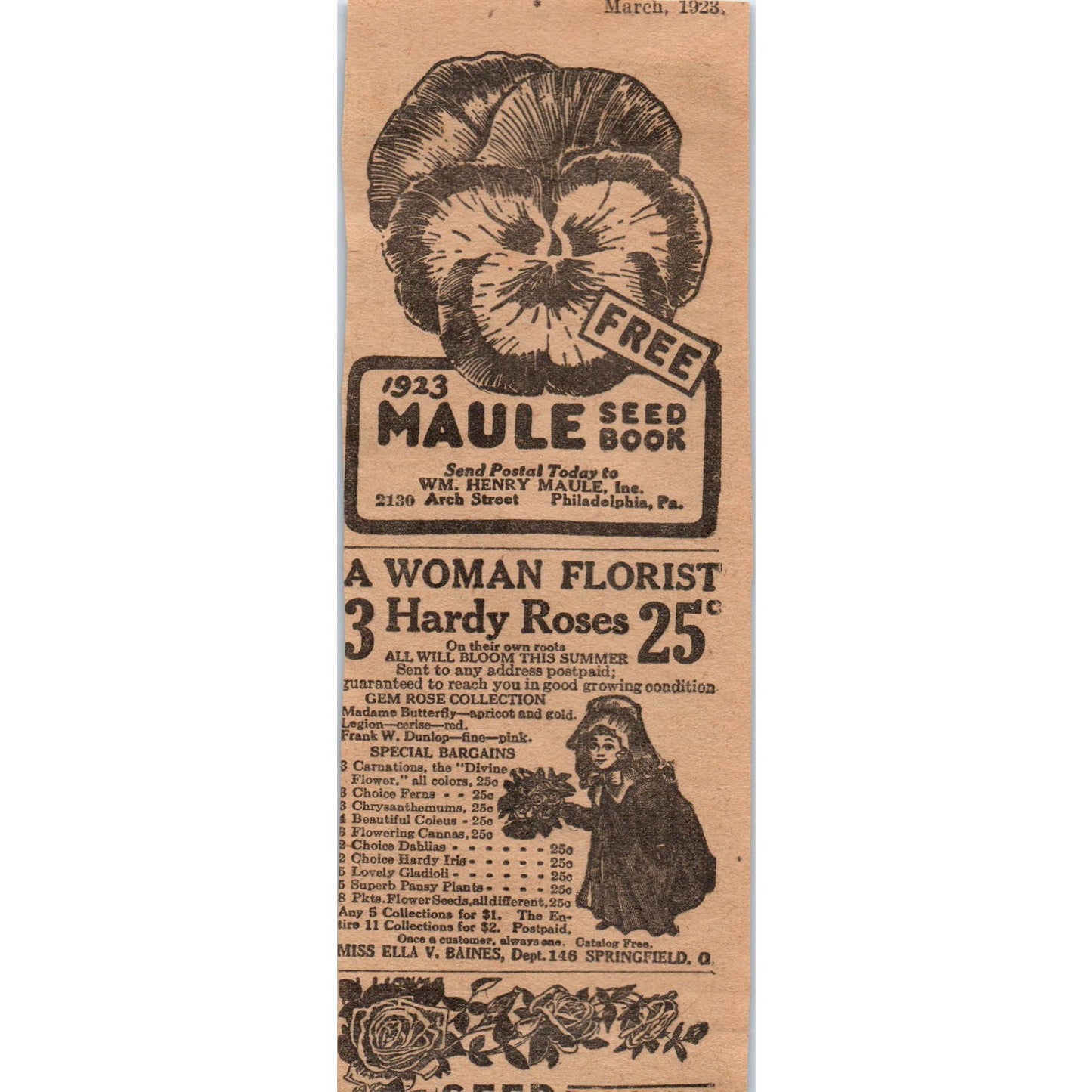 Remington Mail Order Wool Embroidered Serge Dresses 1923 Magazine Ad Clip AE1-2