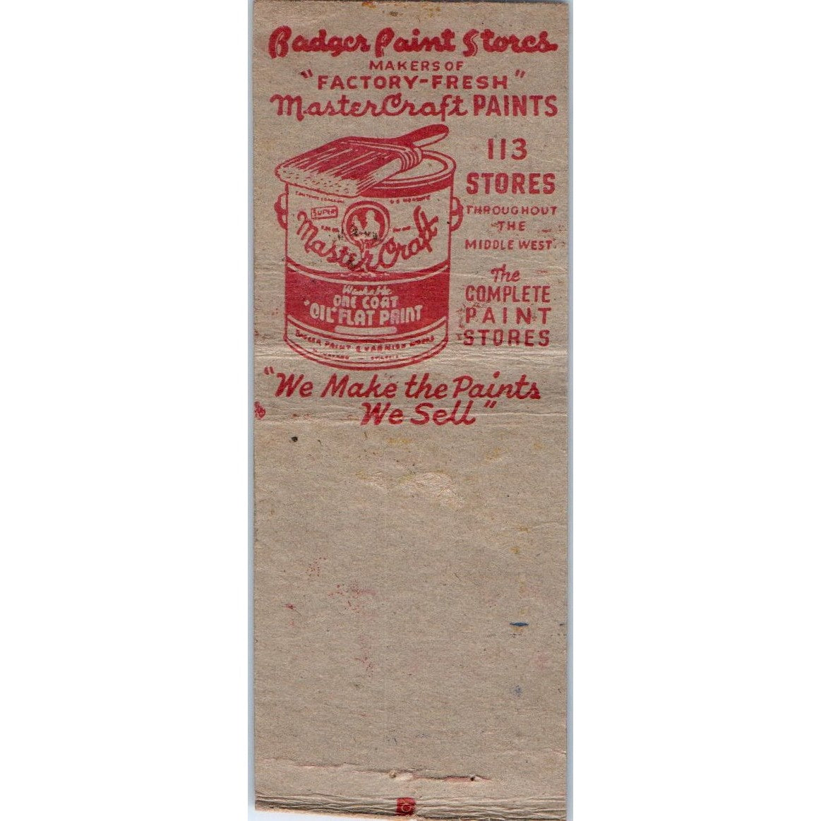 Hemman's Badger Paint Store Fond Du Lac WI Vintage Matchbook Cover SD4-Y4