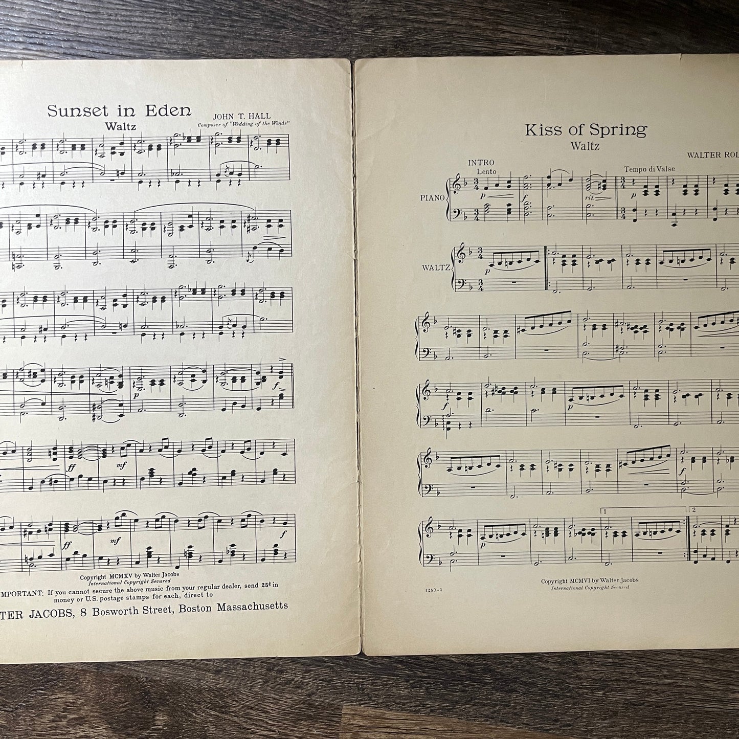 Kiss of Spring Waltz Walter Rolfe Phil Staats 1906 Sheet Music V13