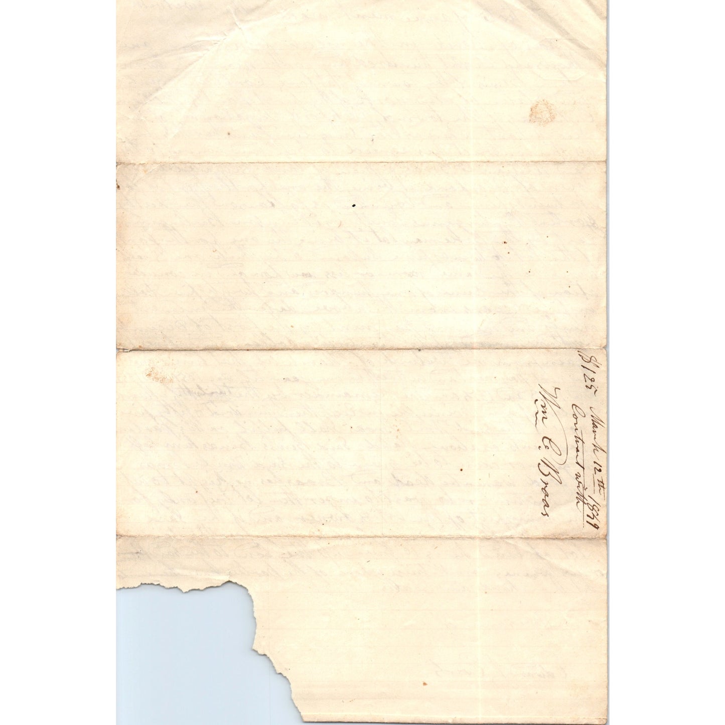 1849 Article of Agreement Levi Bemis Cortland Co Harford PA William E. Braas D23