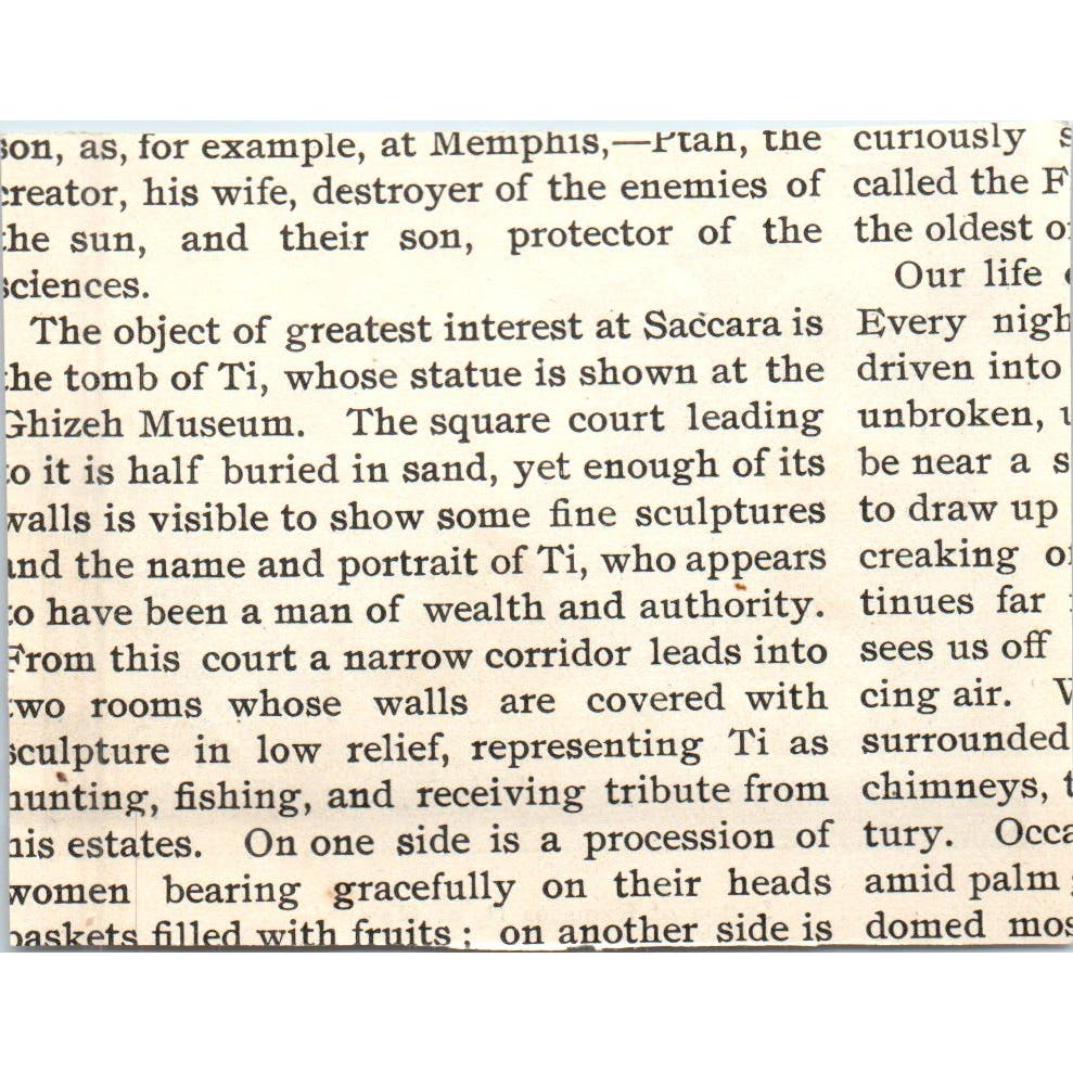 Statue of Ramses II at Memphis c1890 Victorian Print AE8-CH10