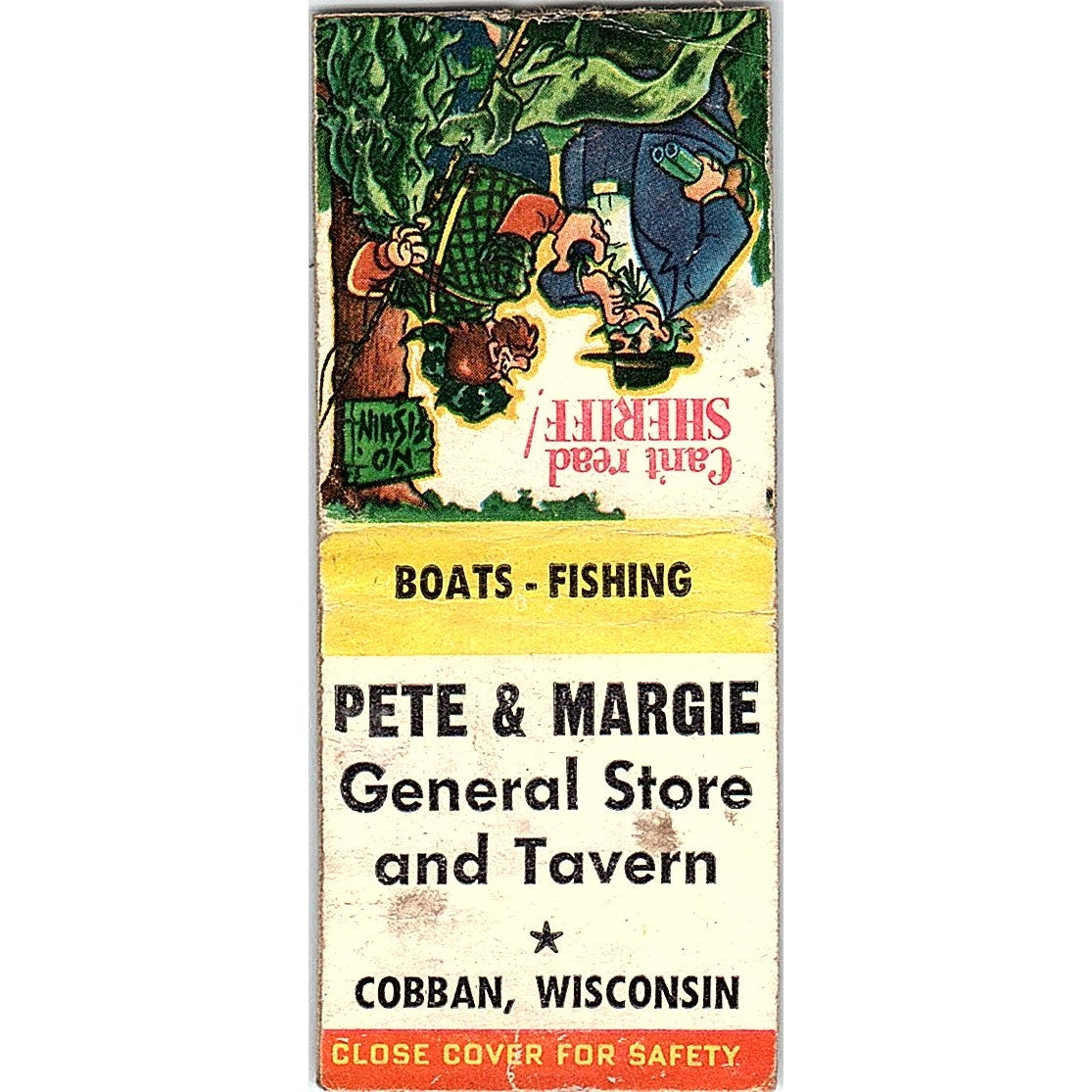Pete & Margie General Store and Tavern Cobban WI Vintage Matchbook Cover SF3-Y9