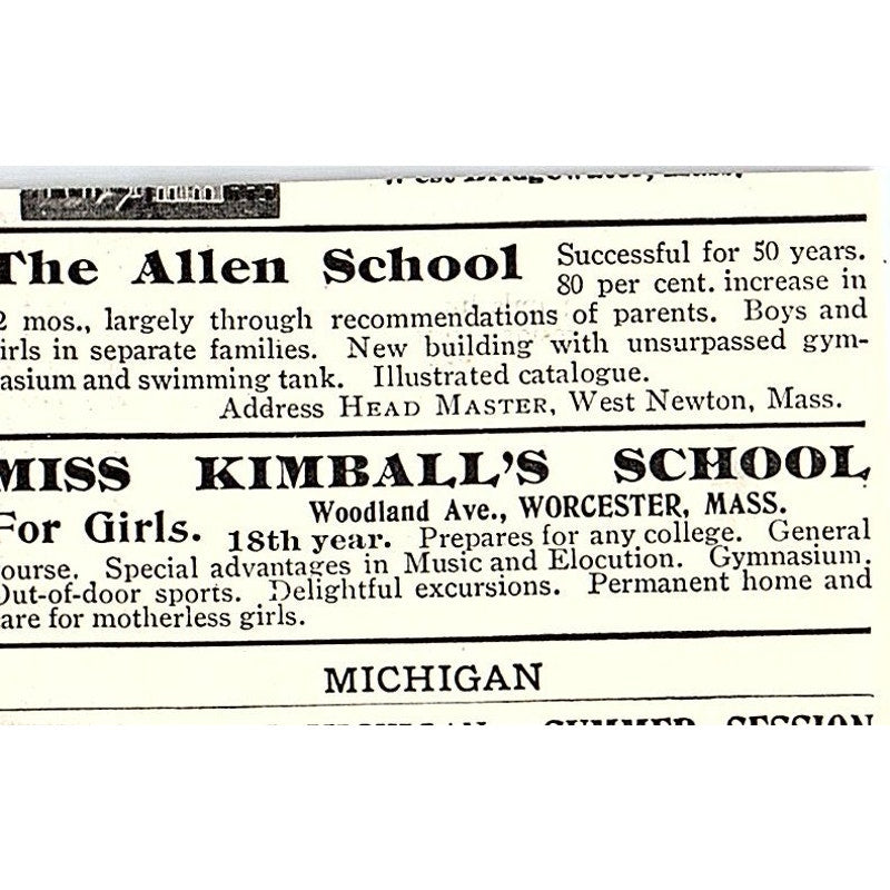Frederick S Curtis School for Boys Brookfield Center Connecticut 1903 Ad AG3-S14