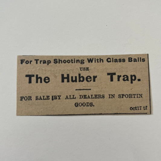 The Huber Trap For Shooting With Glass Balls  1878 Ad AG2-M16