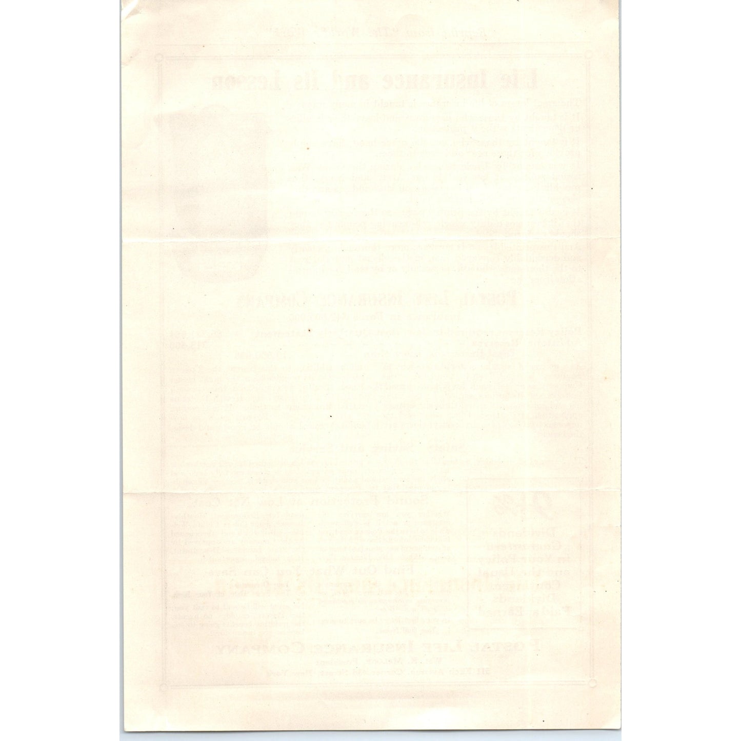 c1930 Postal Life Insurance Company Wm. R. Malone Leaflet AD8-R7