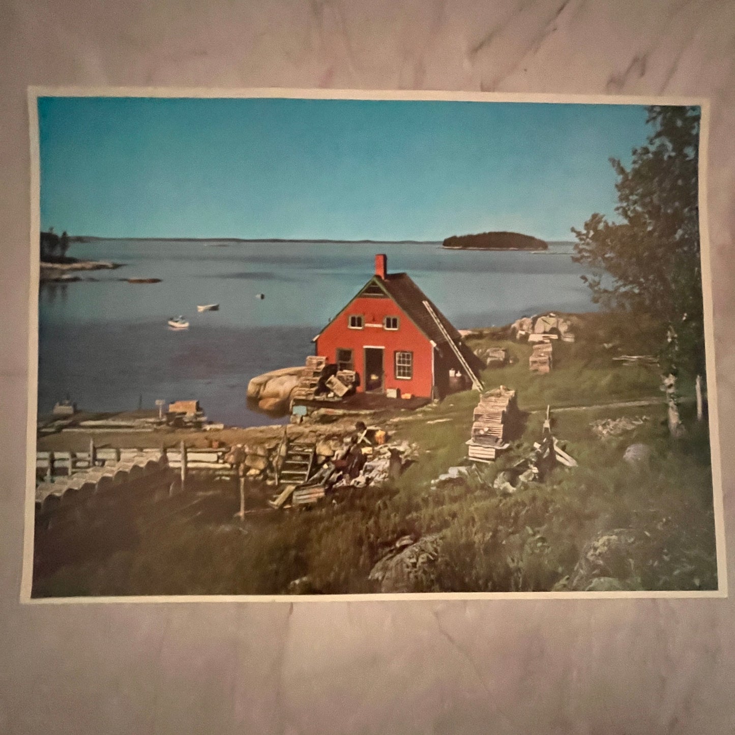 Lobster Shack on Maine USA Coast 12x16" Art Print FL1
