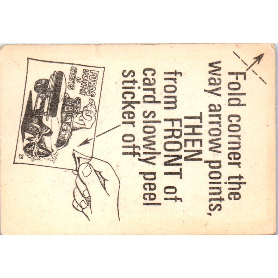 1969 Odd Rods #23 So What! Donruss Sticker Card AE5