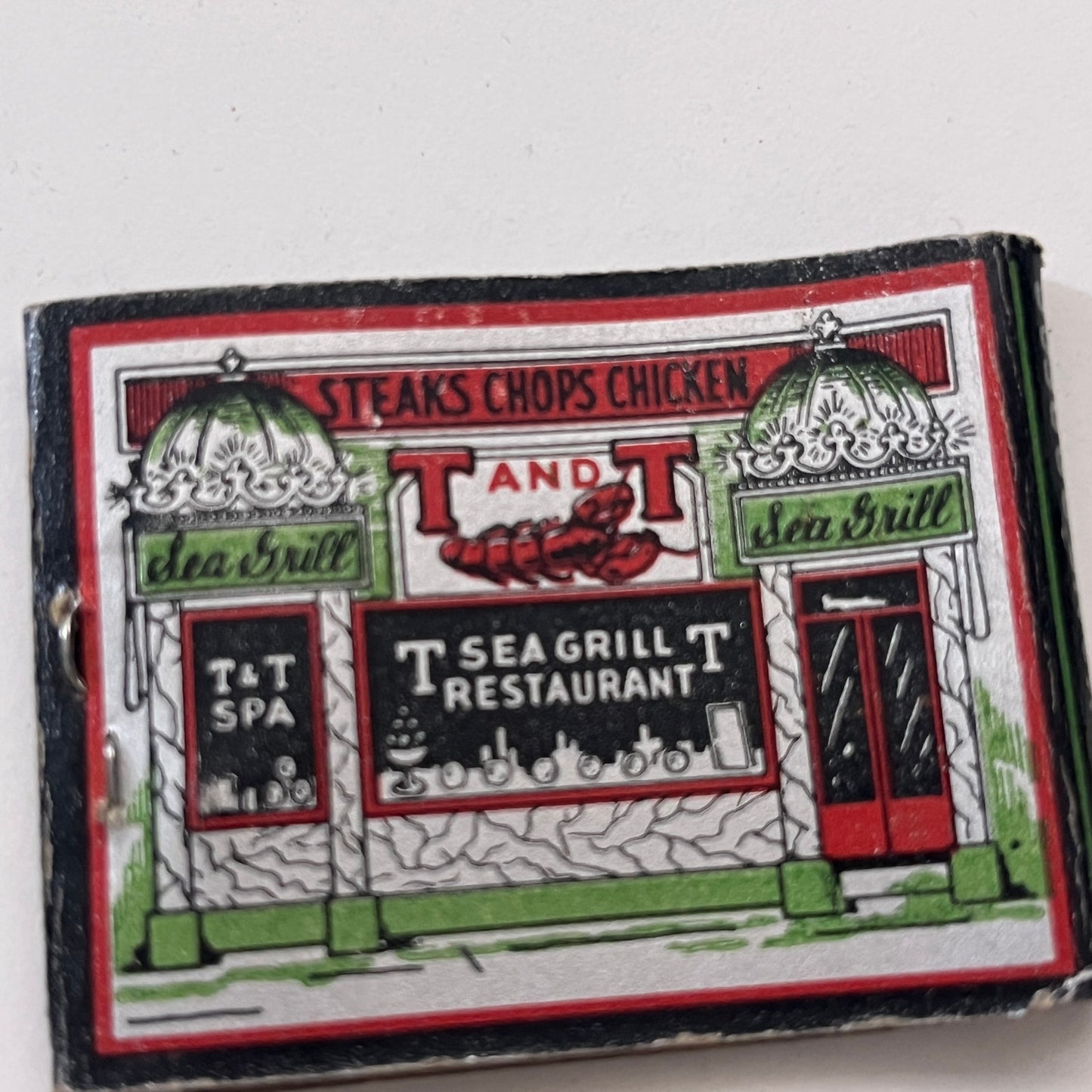T and T Sea Grill & Restaurant Worcester MA Vintage Matchbook Cover TB8-MB-9