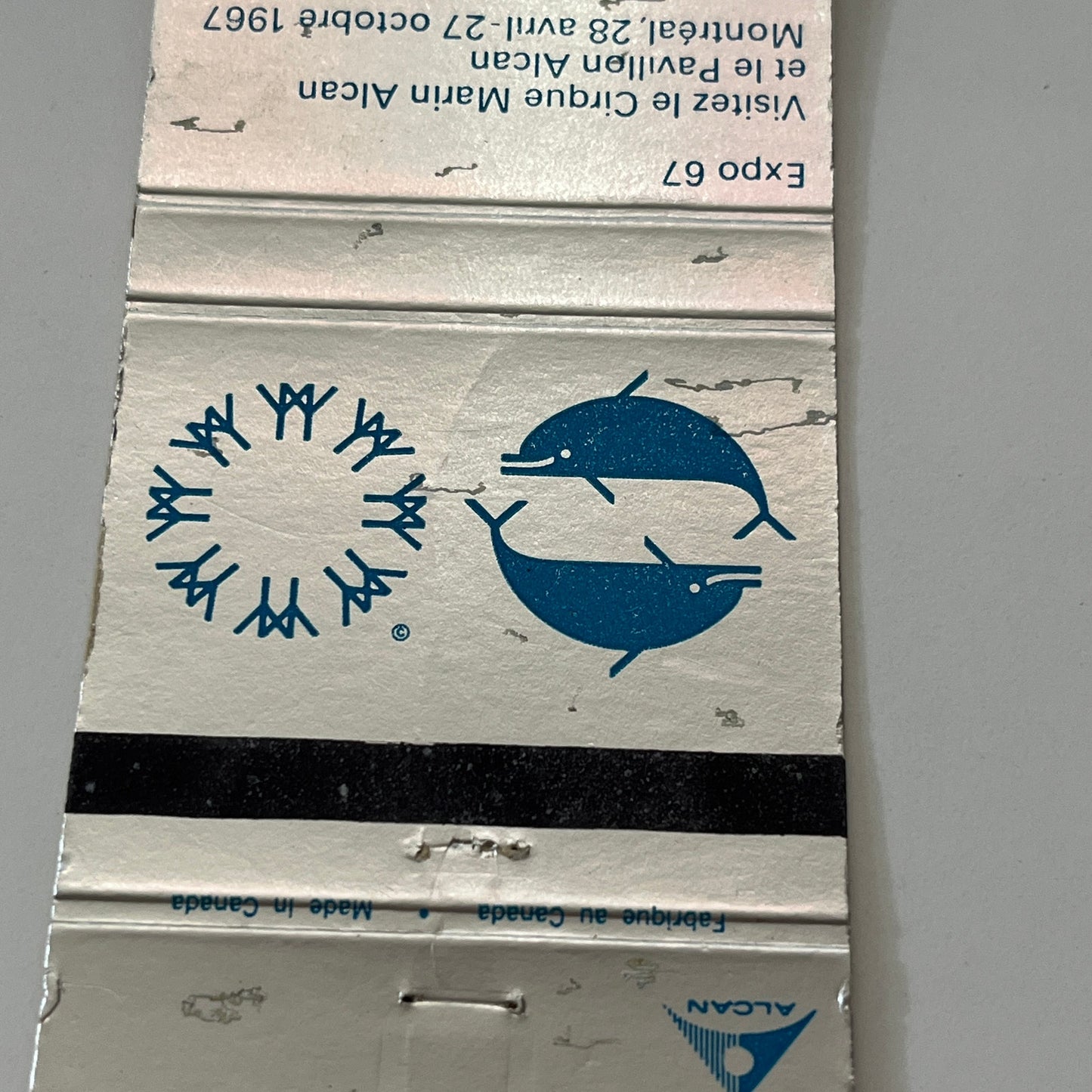 Alcan Dolphin Pool Montreal 1967 Vintage Matchbook Cover TB6-MB1-14
