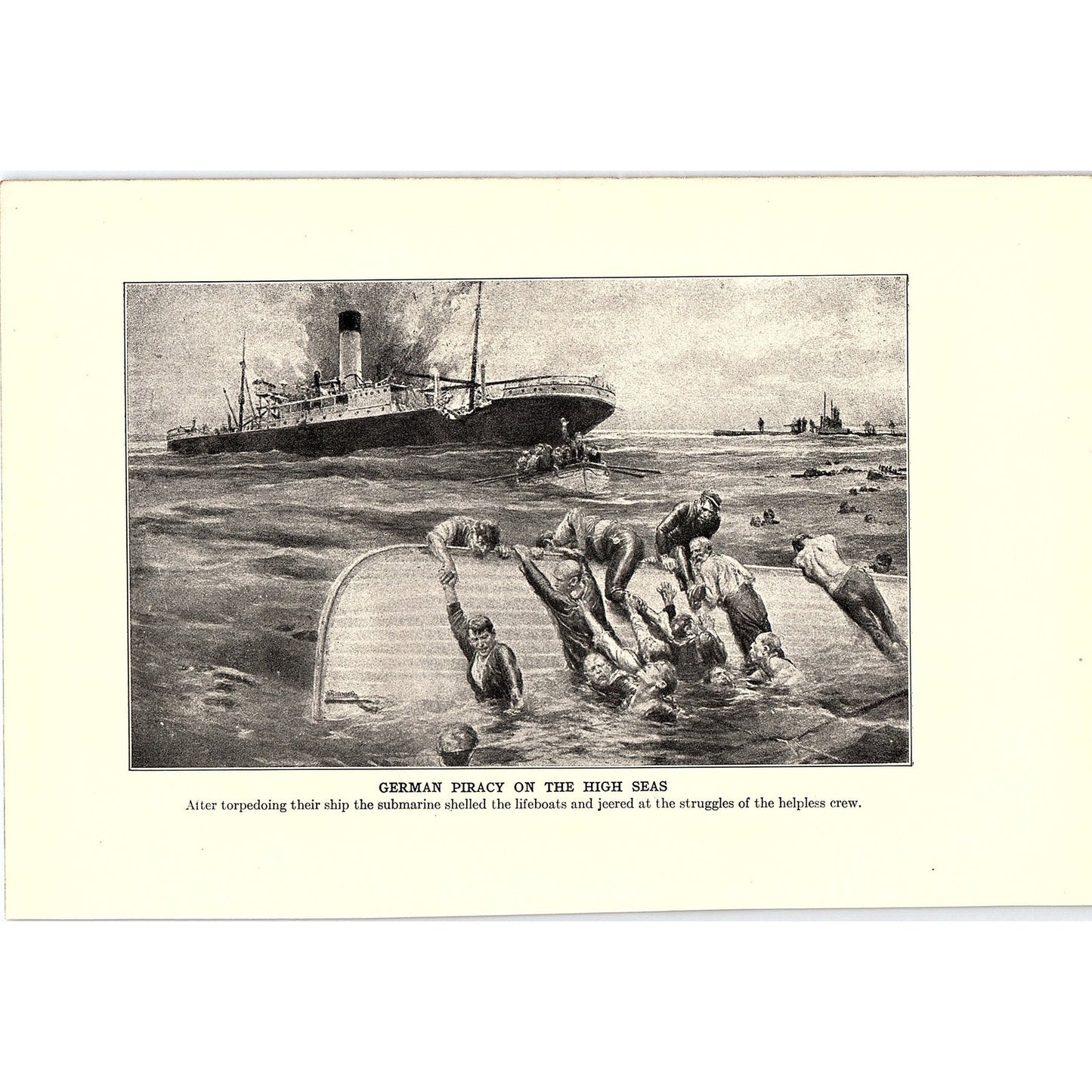 Periscope Eye of the Submarine, German Piracy 1919 WWI Print AF9-18