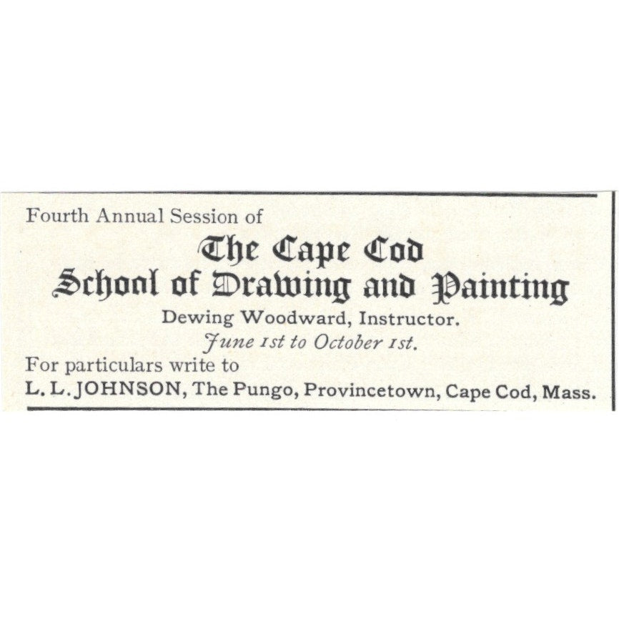 The Cape Cod School of Drawing and Painting Dewing Woodward 1900 Ad AB8-MA5