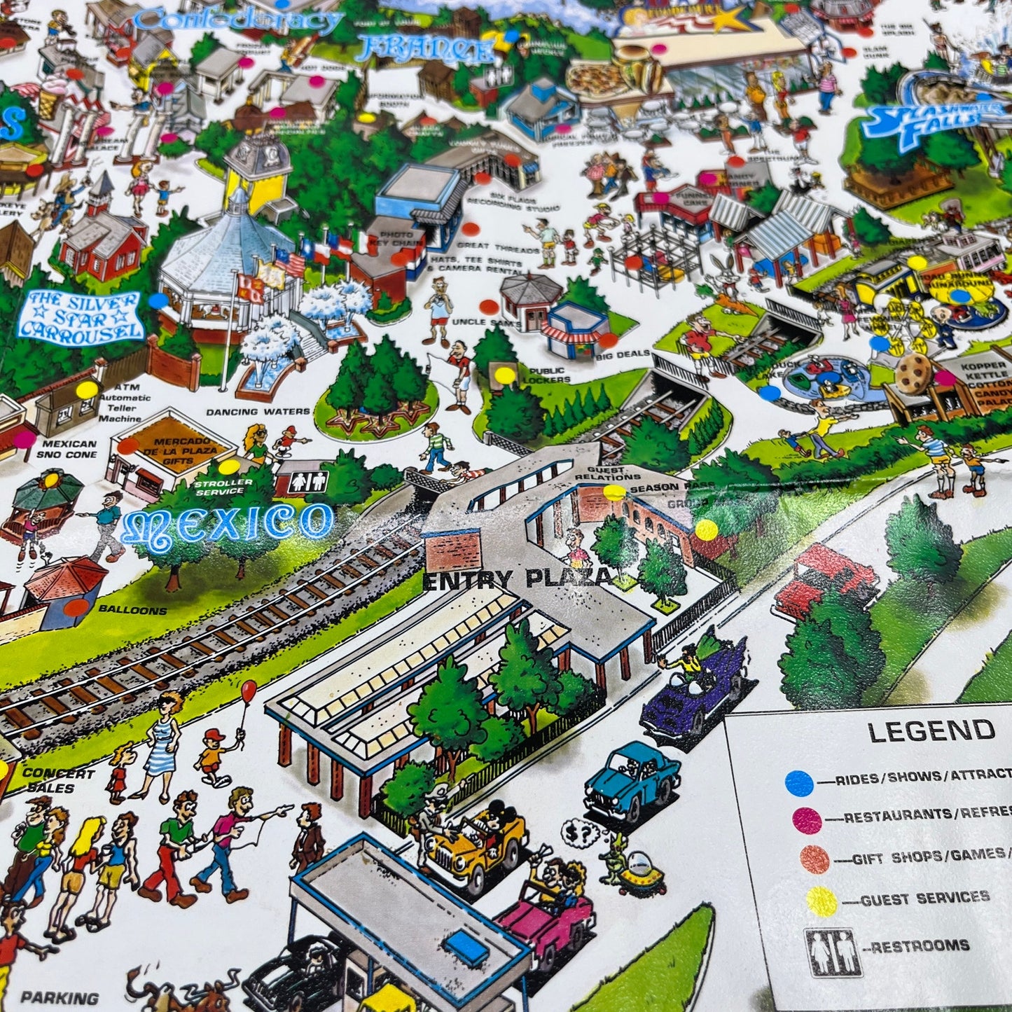 1989 Six Flags Over Texas Large Fold Out Souvenir Poster Map TH9-TM1