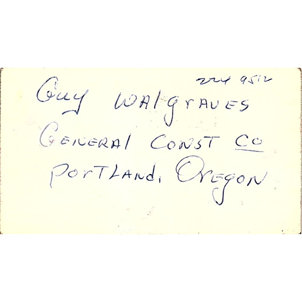 Don Young Operating Engineers Local 701 Portland Vintage Business Card SC9-B13