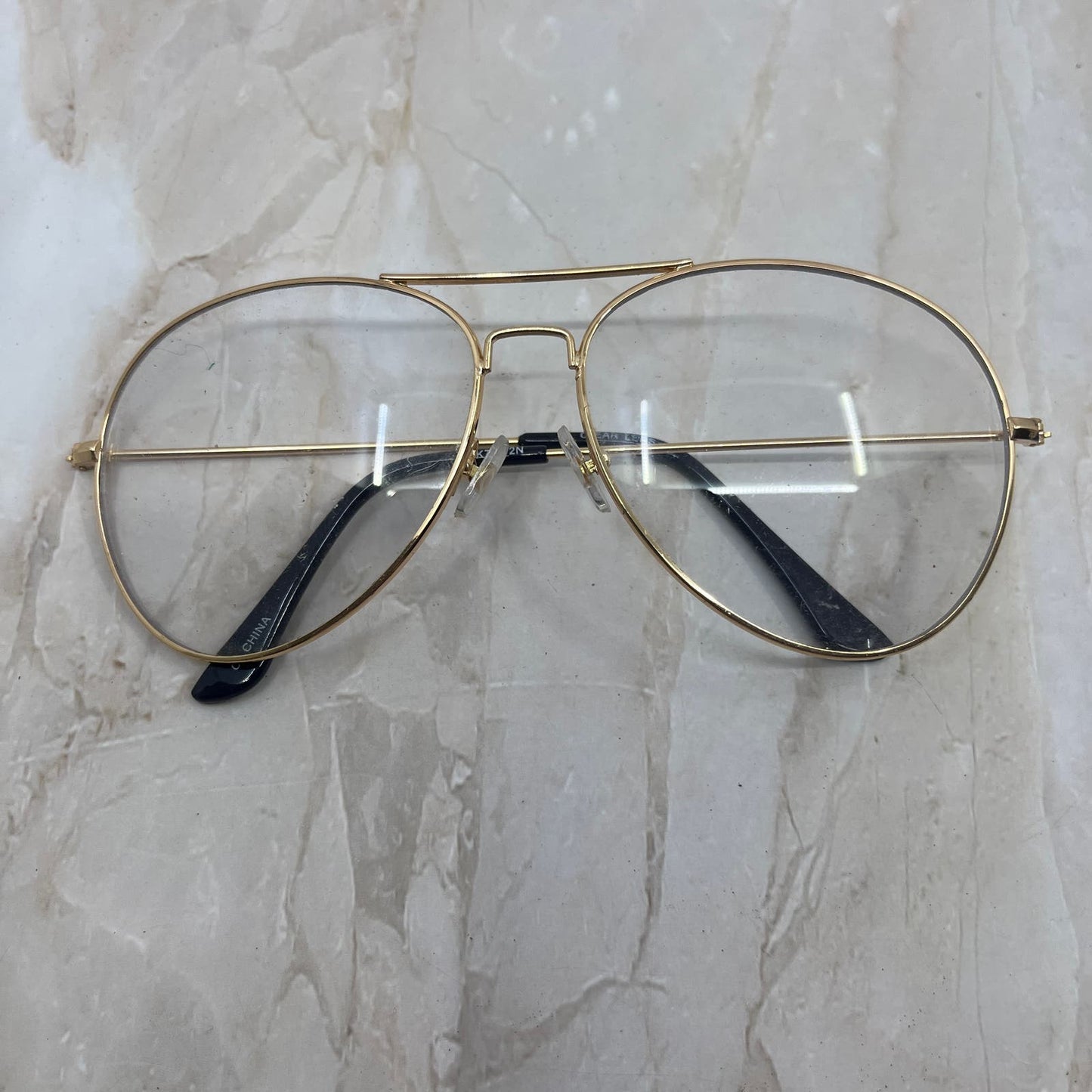 Retro Men’s Gold Tone Aviator Sunglasses Eyeglasses Frames TD7-G5-8
