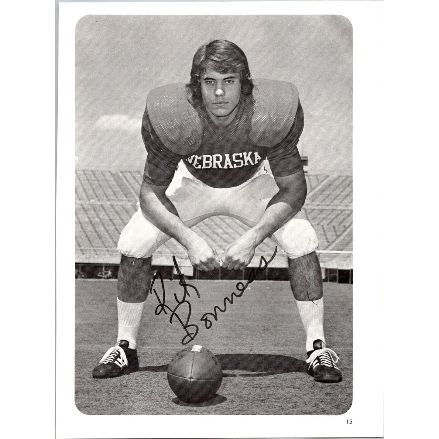 Rik Bonness 1974 Nebraska Cornhuskers Football Program Photo Print J1
