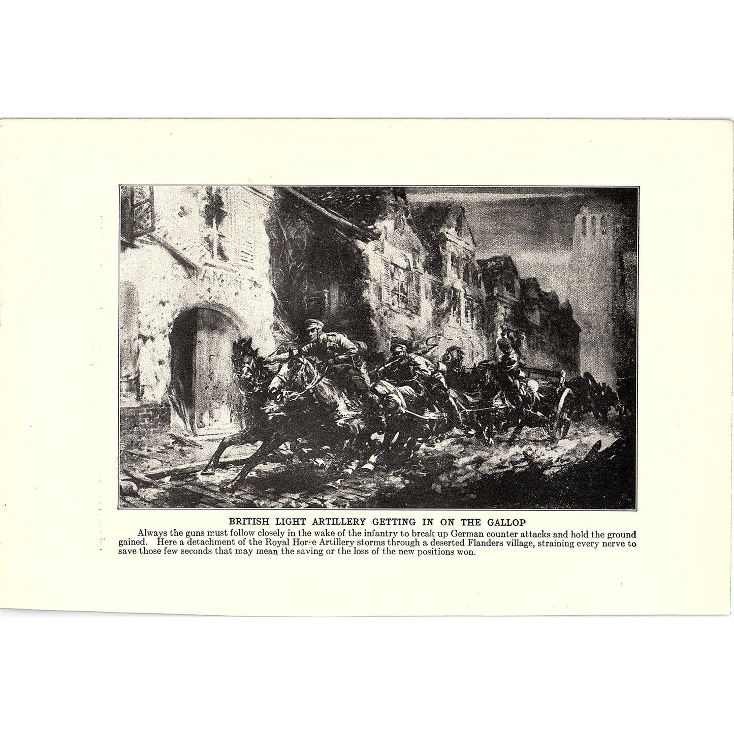 British Light Artillery, An Airplane Convoy 1919 WWI Print AF9-17