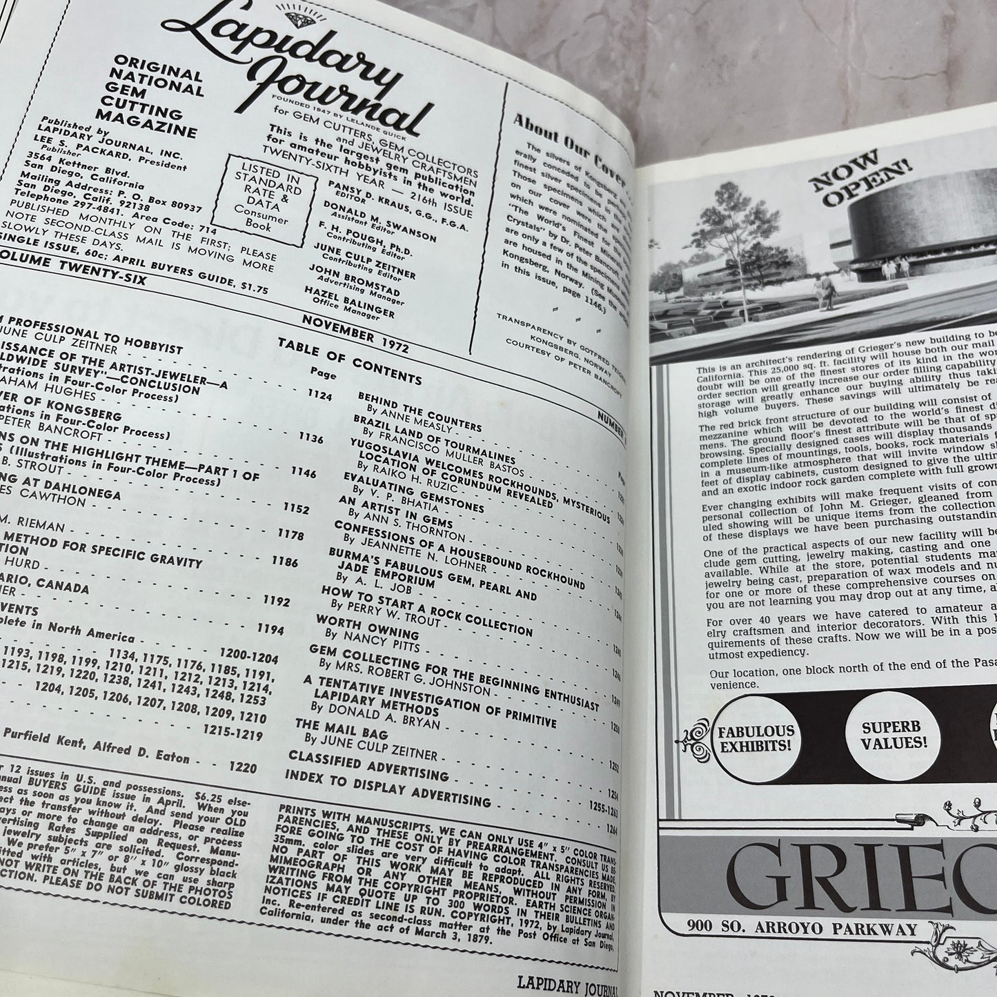 Silver Specimens Kongsberg Norway - Lapidary Journal Magazine - Nov 1972 M22