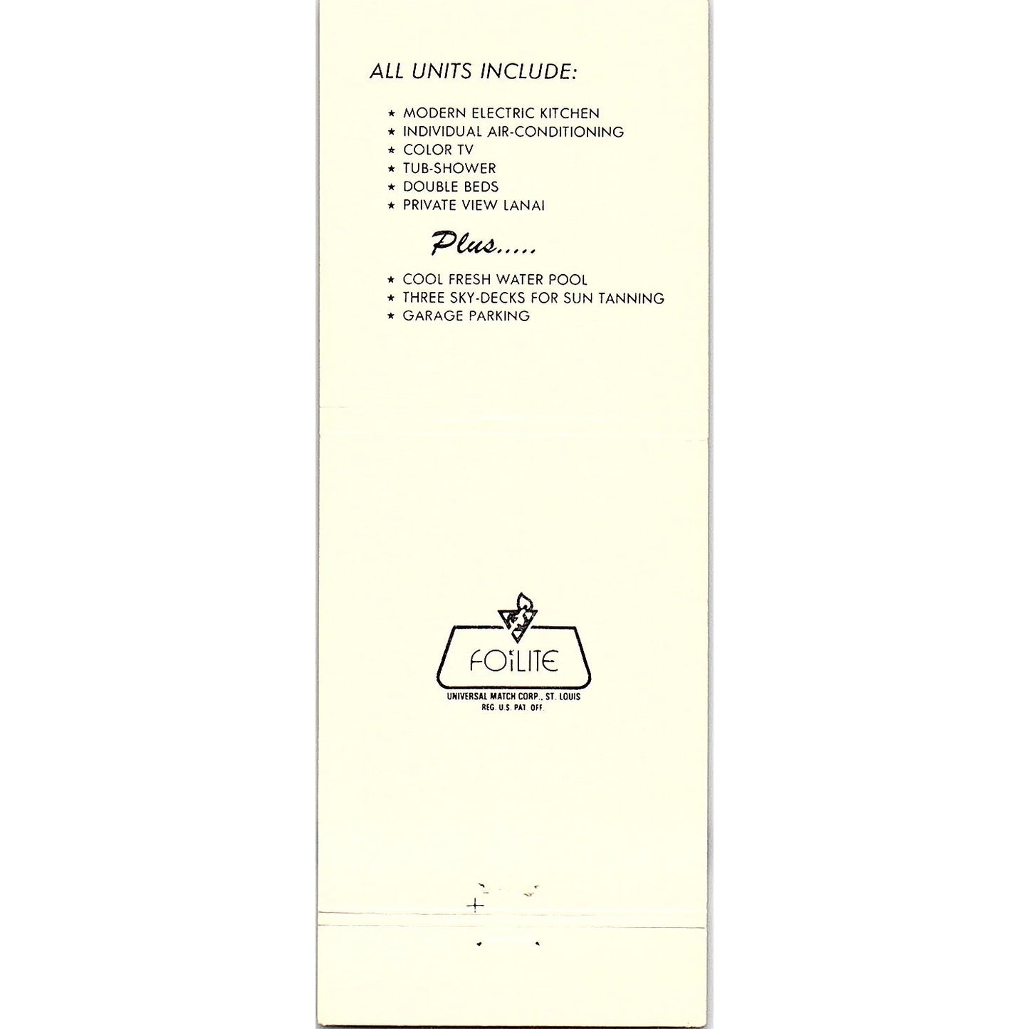Ilima Hotel Honolulu Hawaii Vintage Matchbook MM4-10
