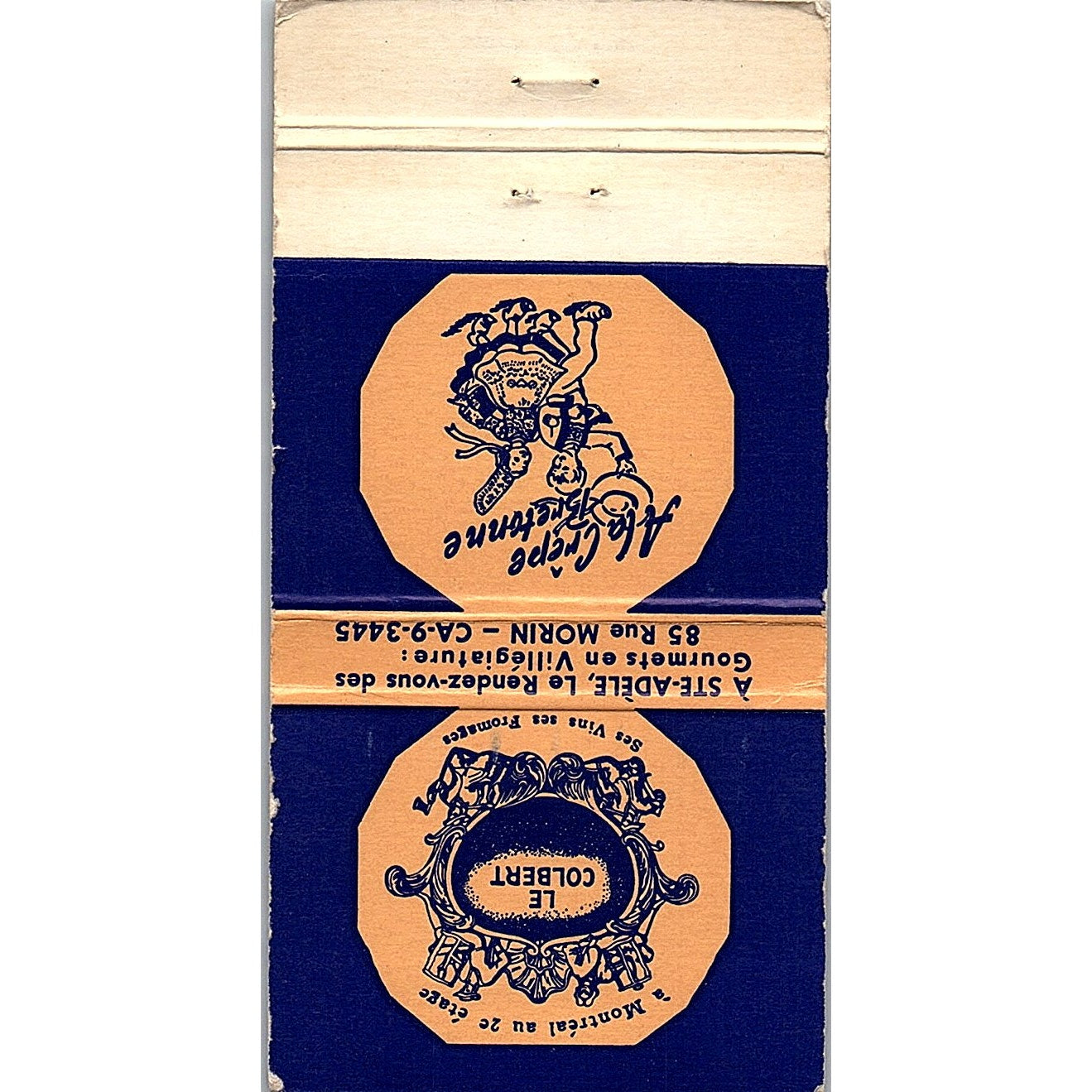 Chez LouLou A La Crepe Bretonne Montreal Vintage Matchbook TB6-MB2-8