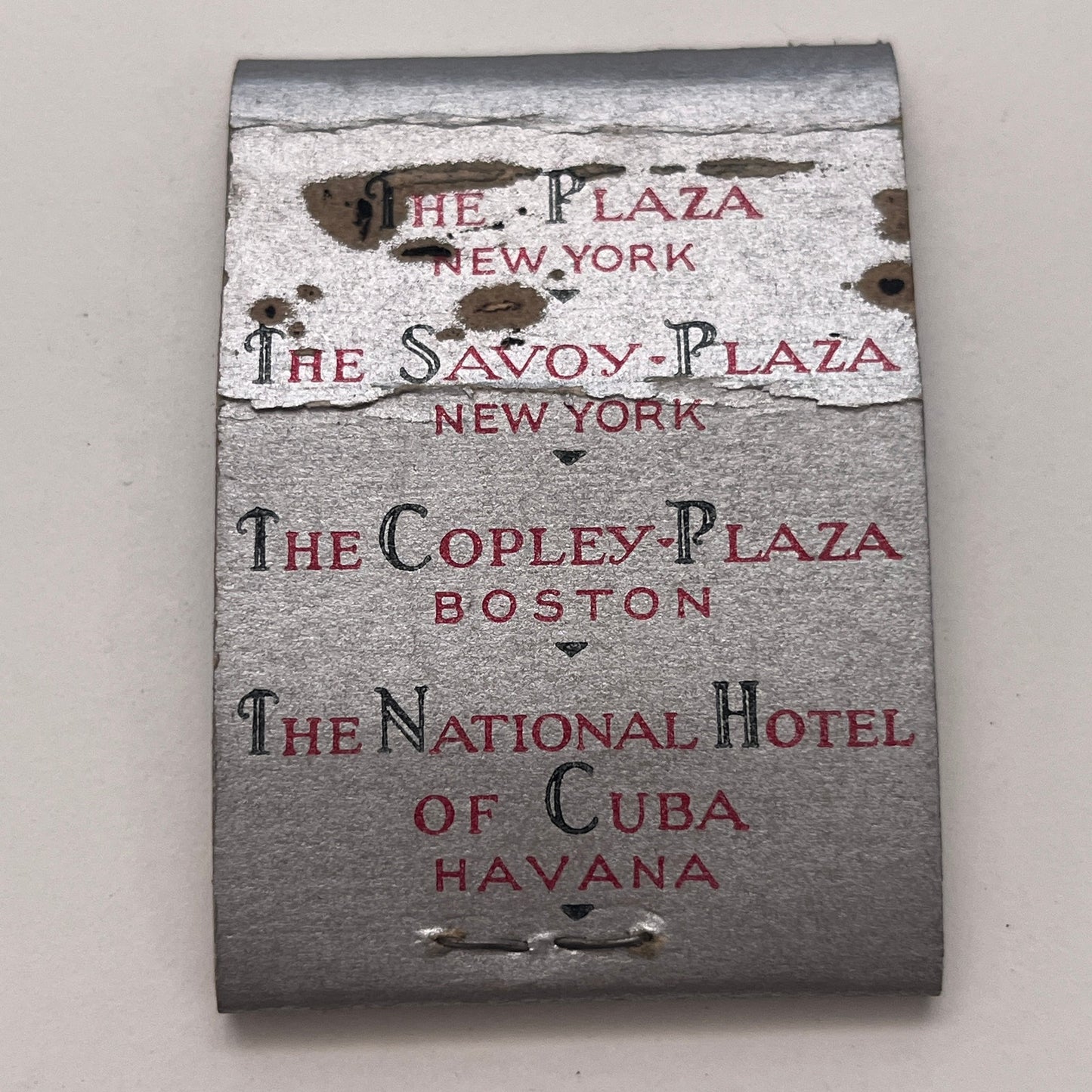 The Plaza Hotel Fifth Ave at 59th St NY Vintage Matchbook Cover TB8-MB-5