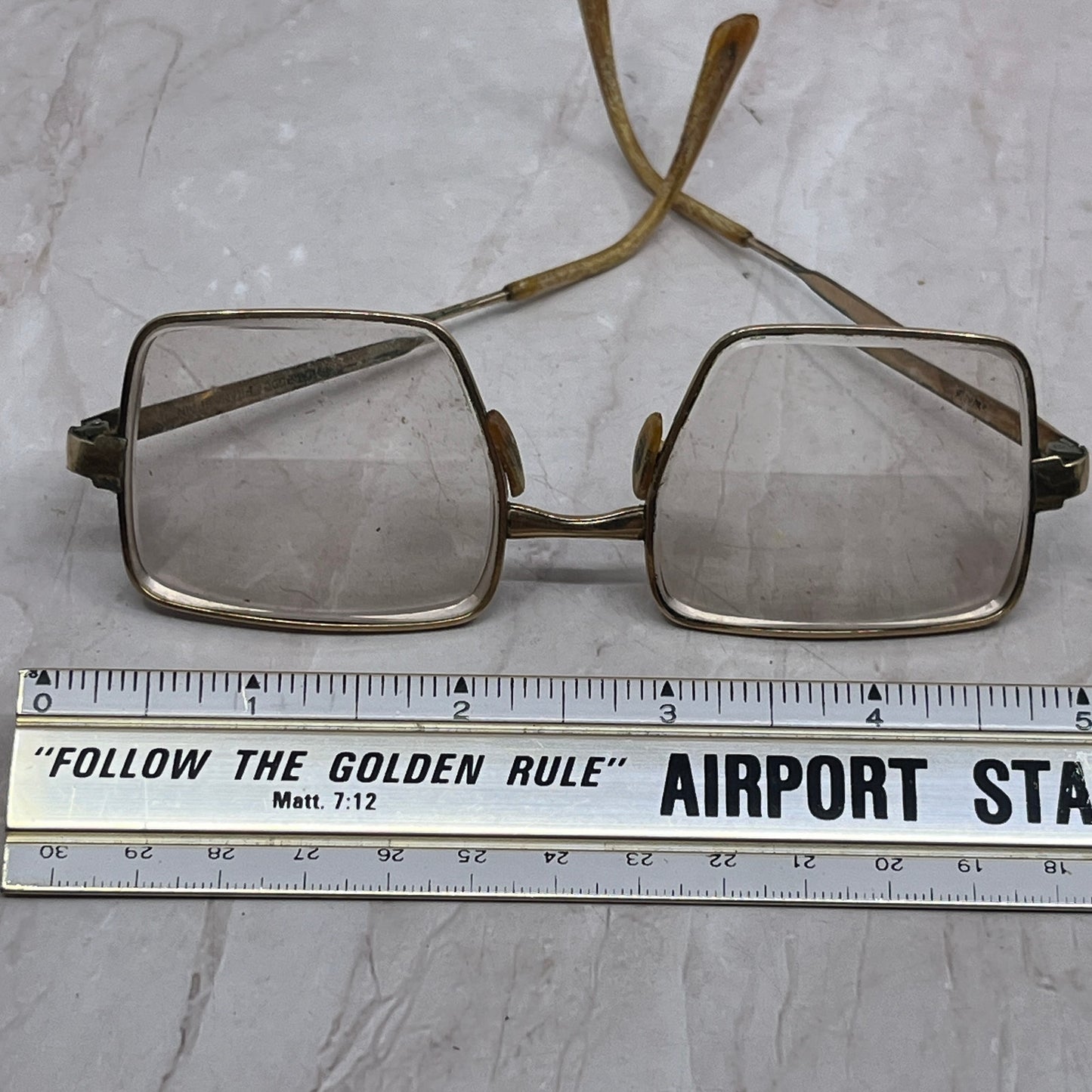 Retro Swank Barbudo Rectangle Gold ToneSpain Glasses Eyeglasses Frames TF4-G1-3