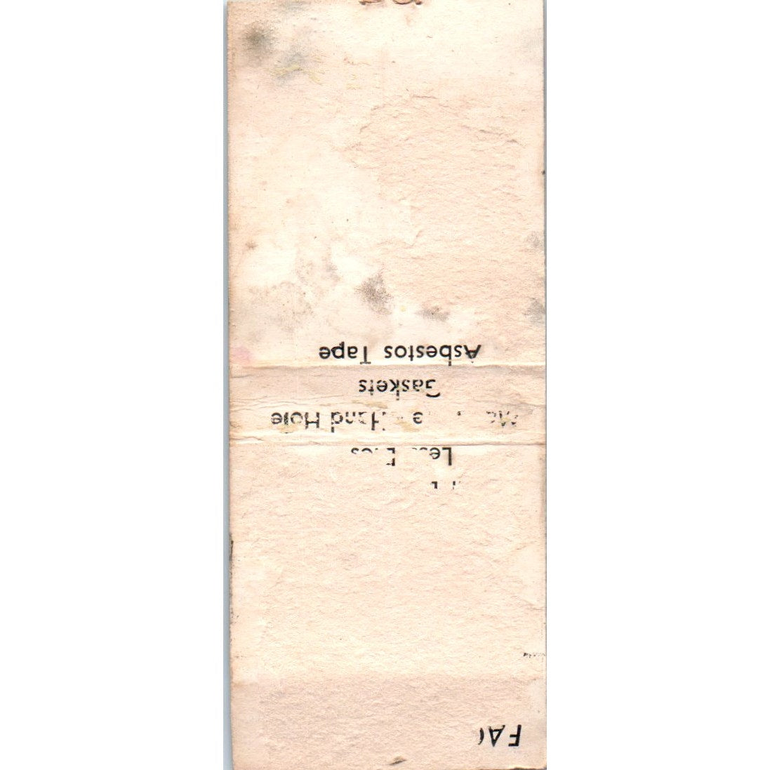 Wisconsin Gasket and Manufacturing Company Vintage Matchbook Cover SD4-Y17