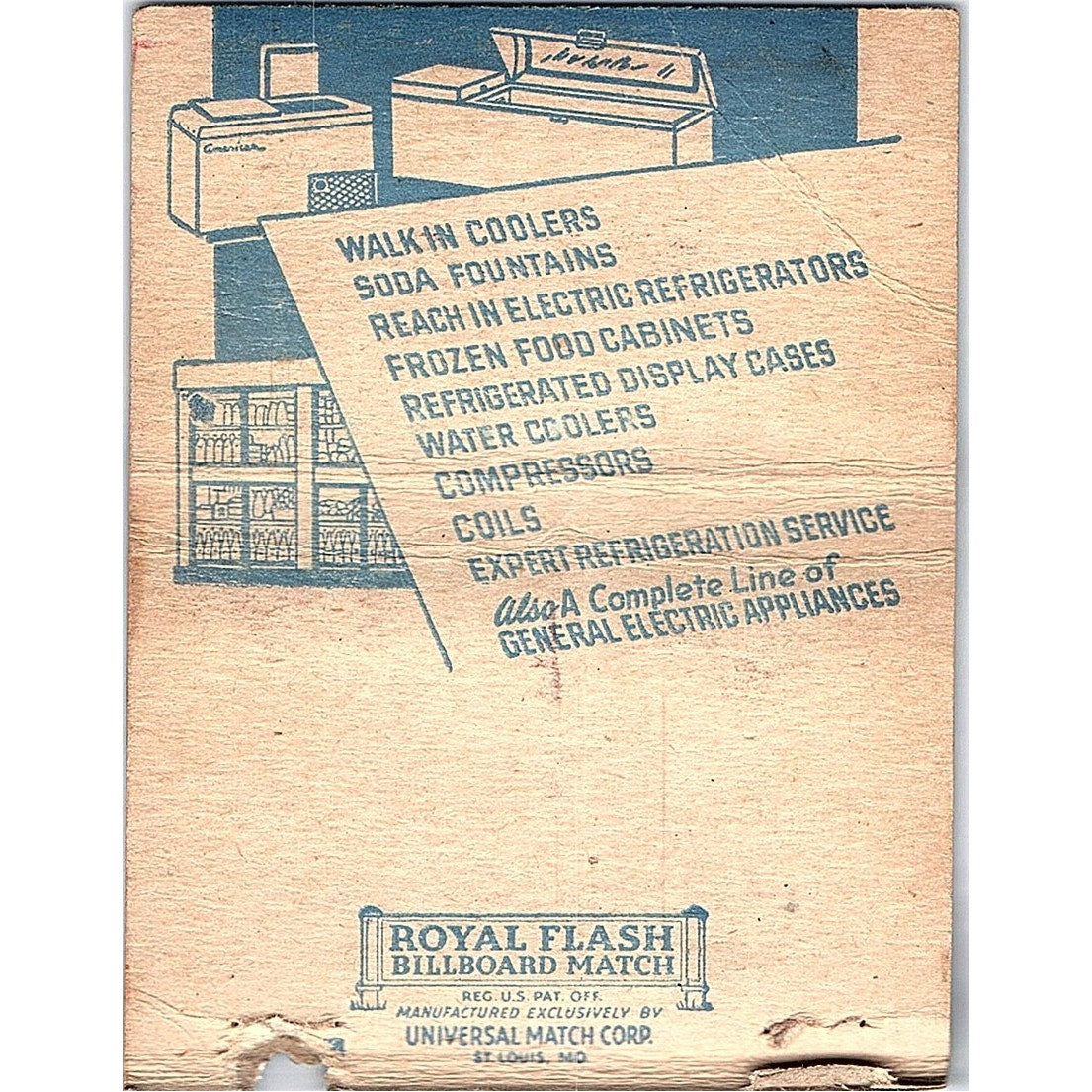 Northwest Equipment Co Refrigerators Minneapolis Large Matchbook Cover ML1-8