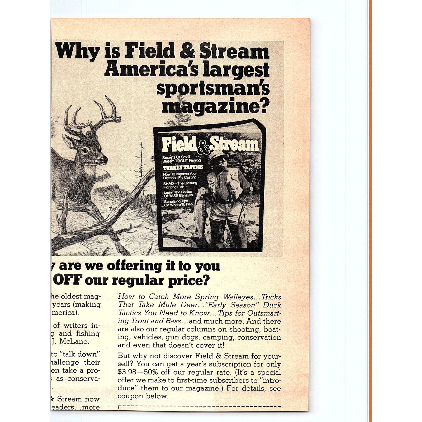 Heddon Slickstick Bass Rod 3200 Freespool Reel Dowagiac MI 1977 Ad AF6-5