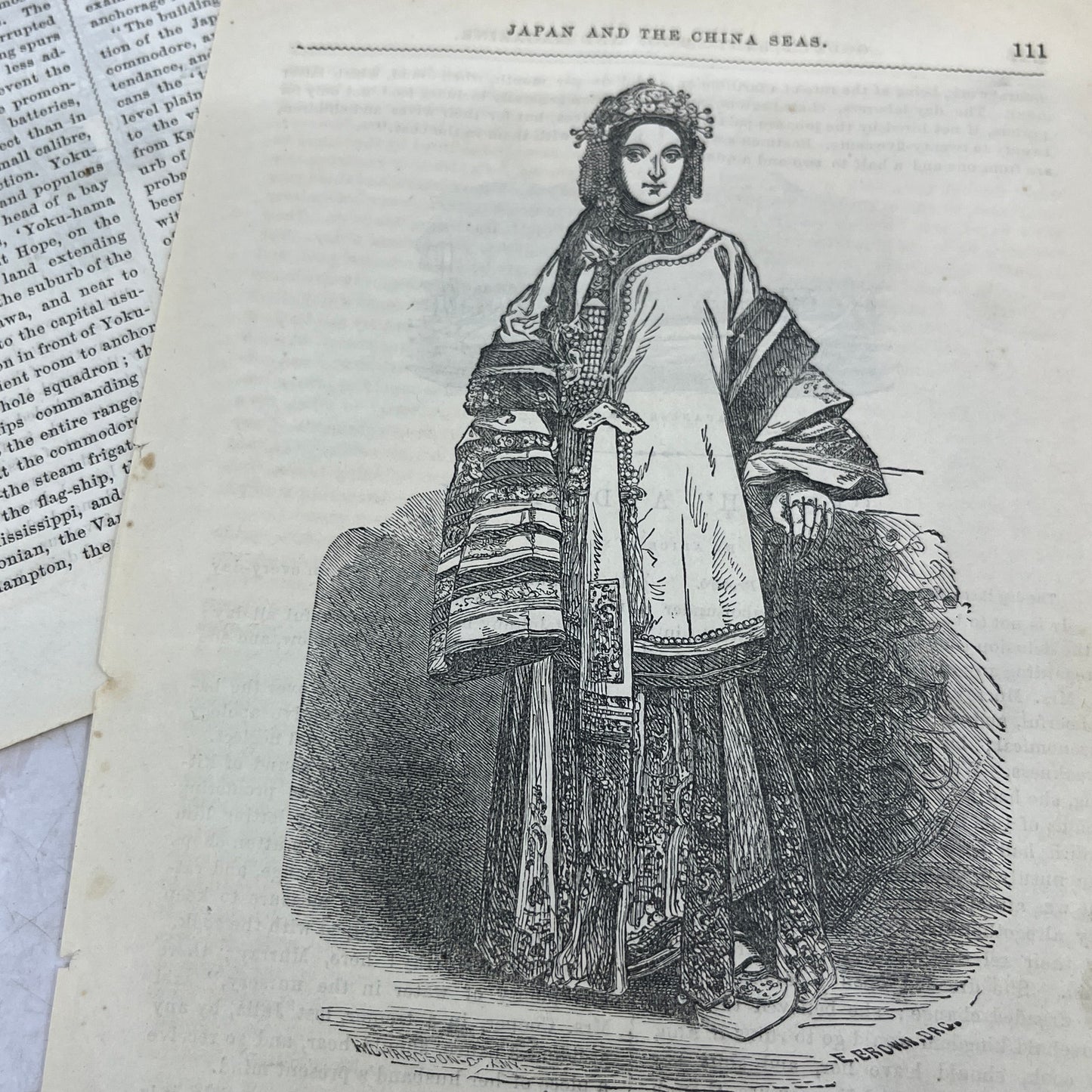 1857 Original 6 Page Article on Japan and the China Seas Commodore Perry D19