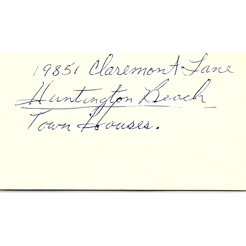 Albert G Hendrix Kona Kai Apartments La Habra CA Vintage Business Card SE3-B15