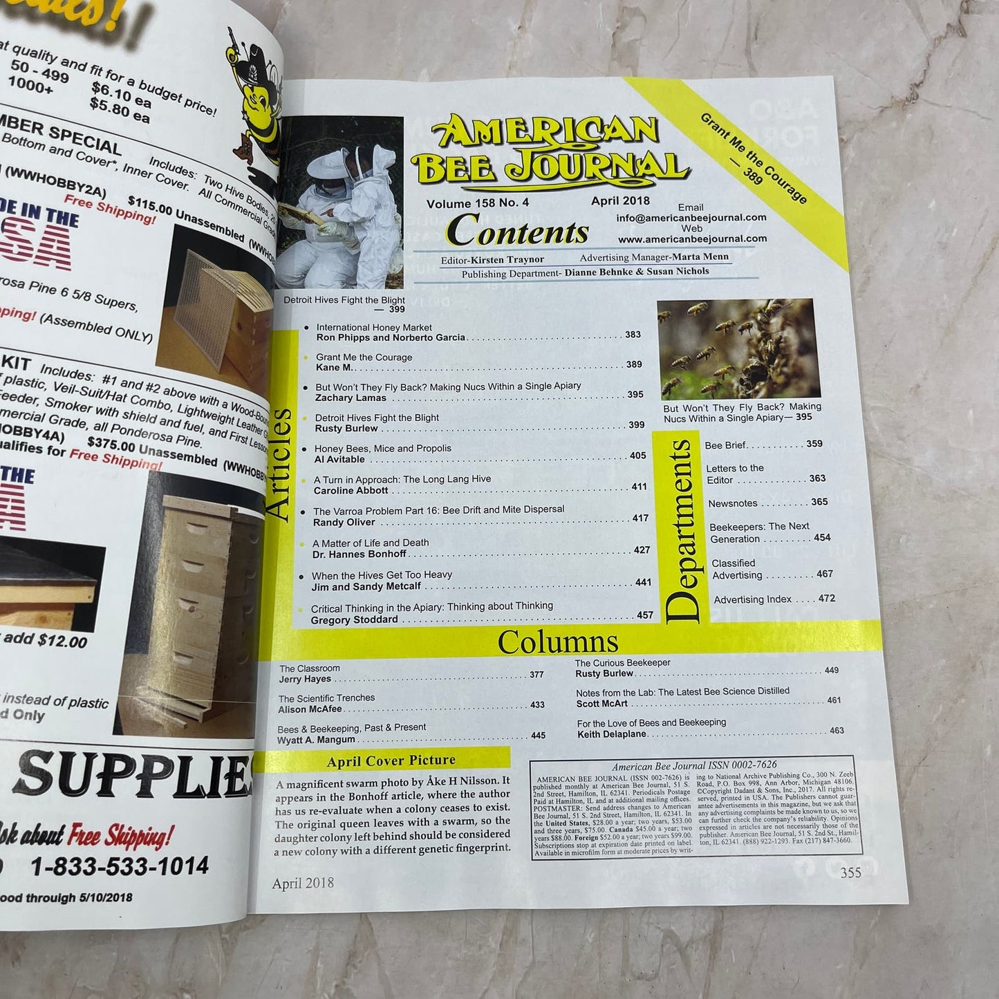 2018 April American Bee Journal Magazine Bees Beekeeping Honey M8